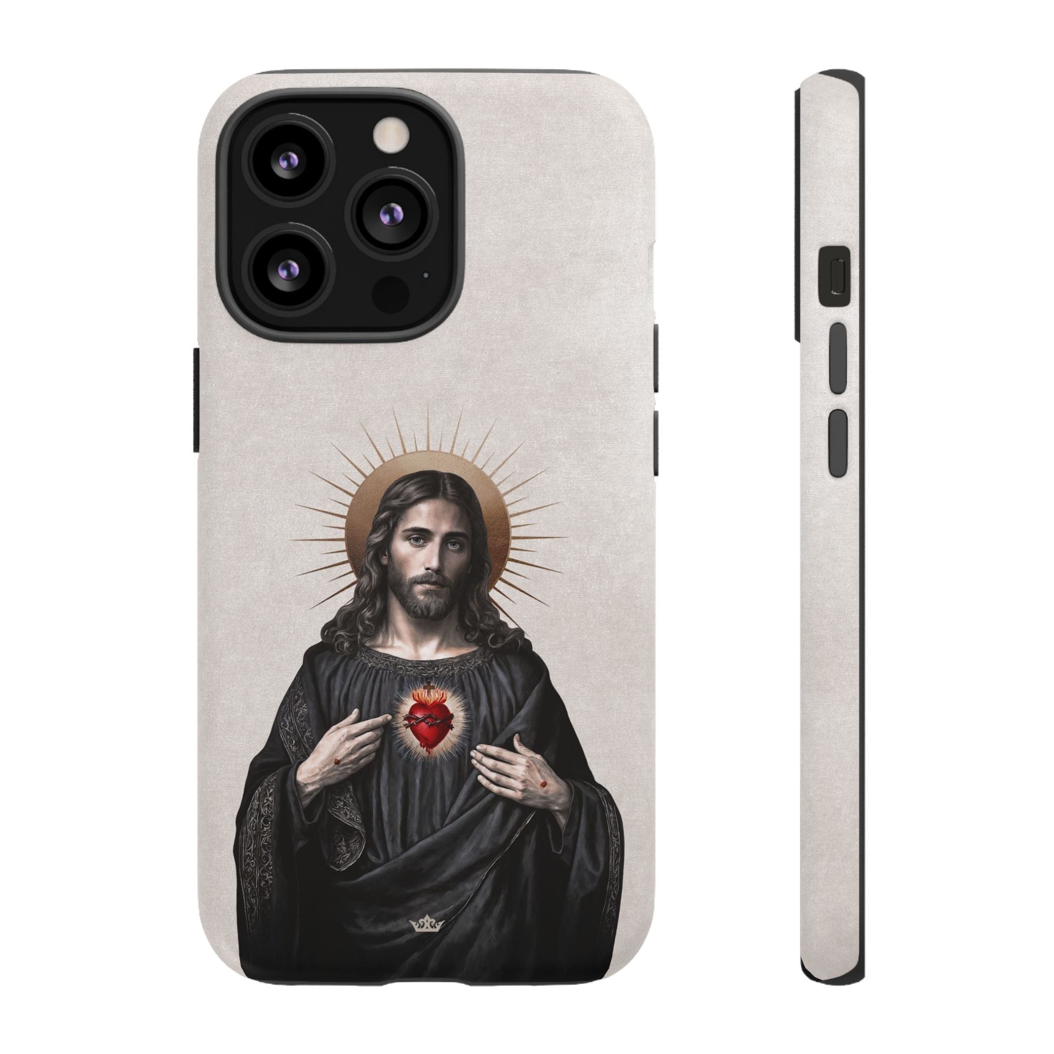 Sacred Heart of Jesus Hard Phone Case (Vintage Ivory) - VENXARA