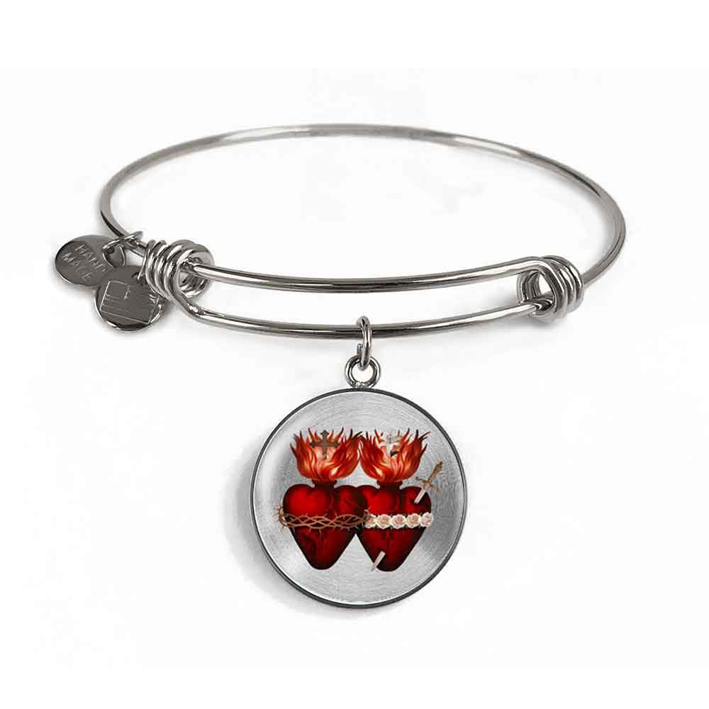 Sacred Hearts Charm Bangle Bracelet - VENXARA®