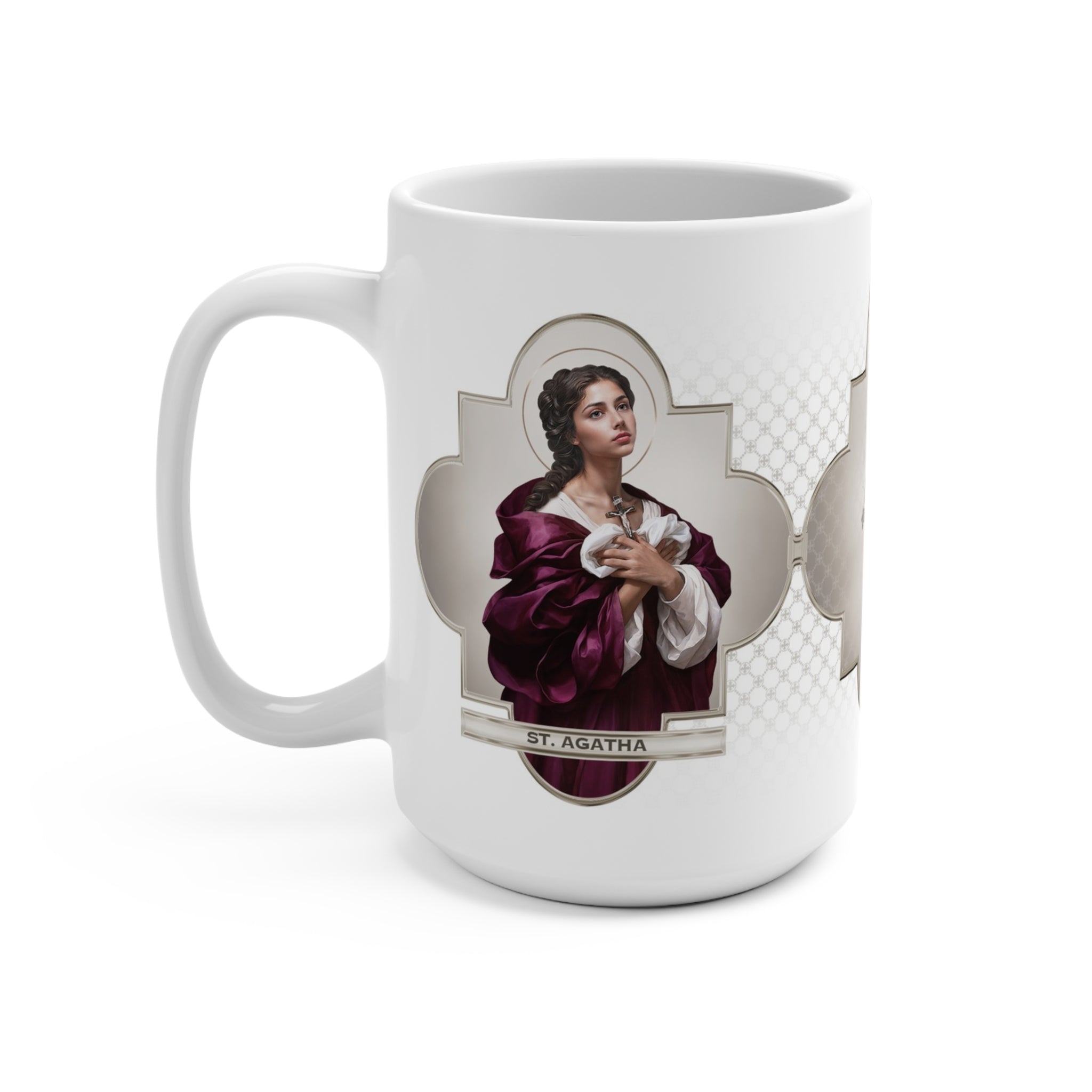 St. Agatha Ceramic Mug (White 15 oz) - VENXARA®