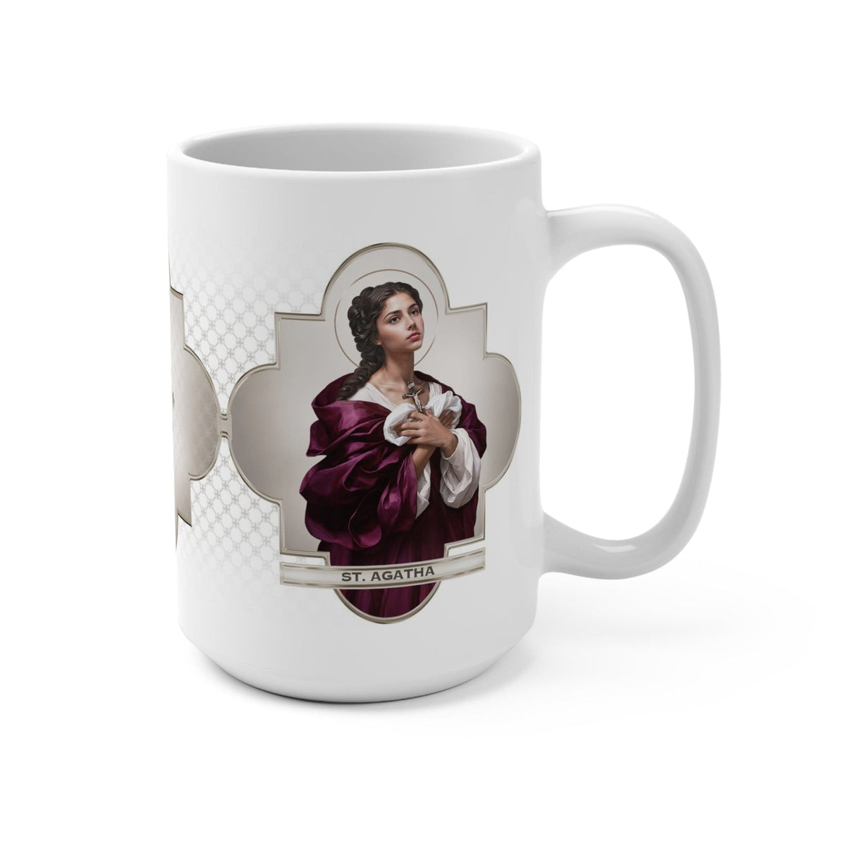 St. Agatha Ceramic Mug (White 15 oz) Copyright VENXARA