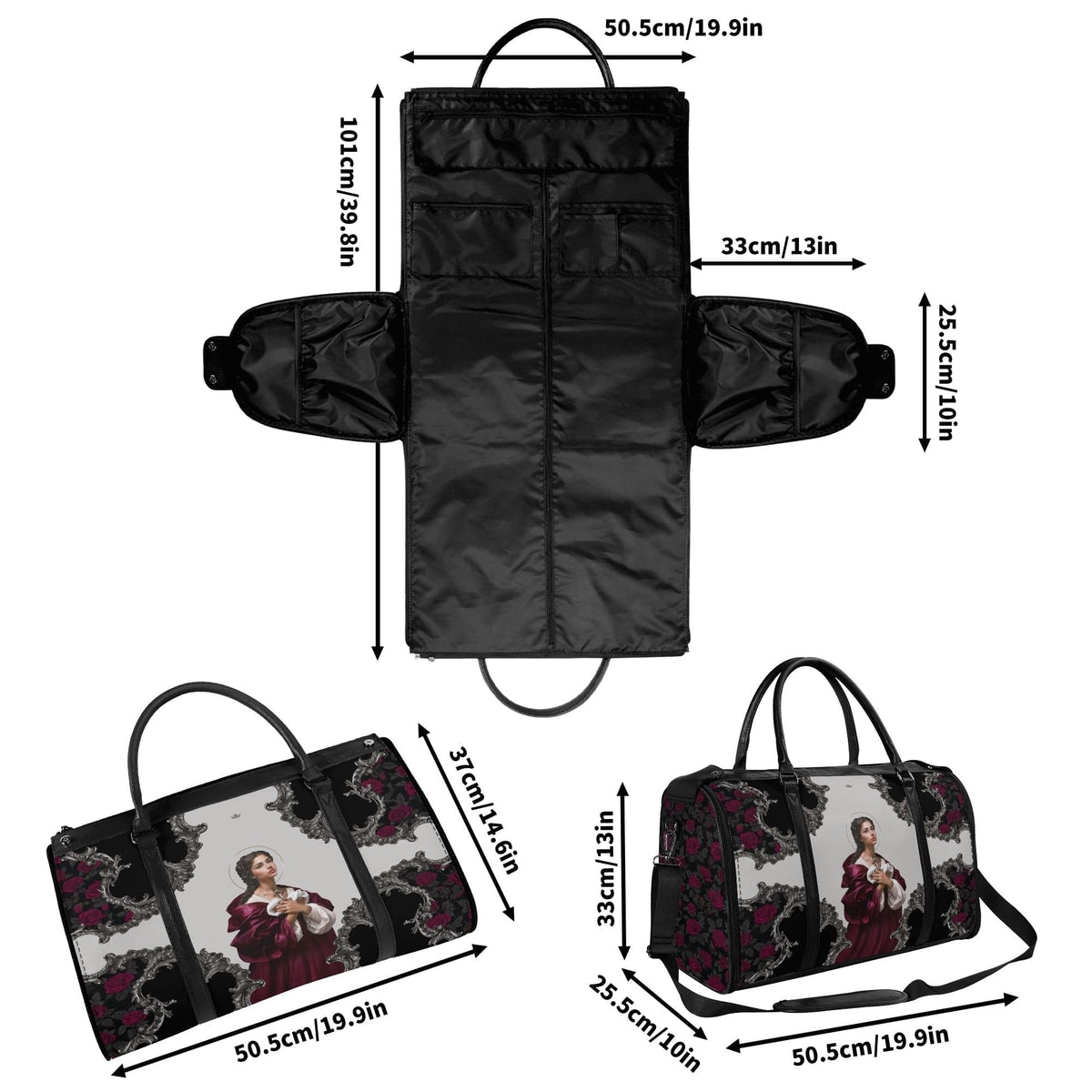 St. Agatha Travel Bag (Baroque Roses) Copyright VENXARA