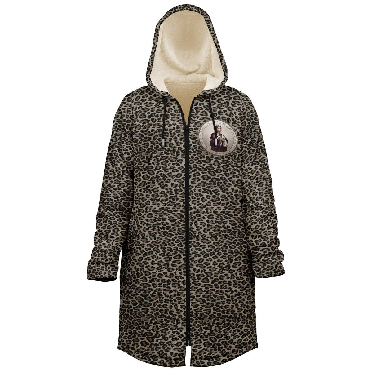 St. Agatha Zipper Microfleece Cloak (Bold Leopard) Copyright VENXARA