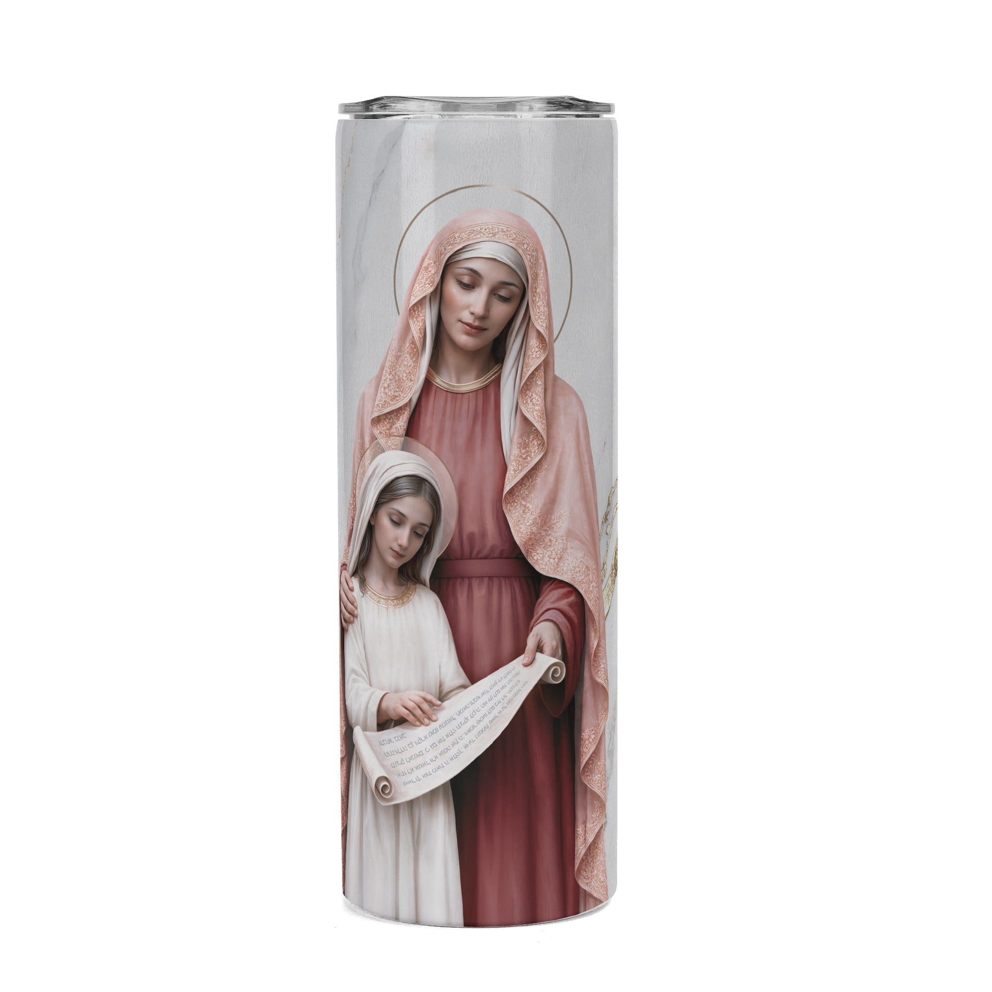 St. Anne Lord's Prayer Skinny Tumbler (Blanc Marble 20 oz) - Venxara