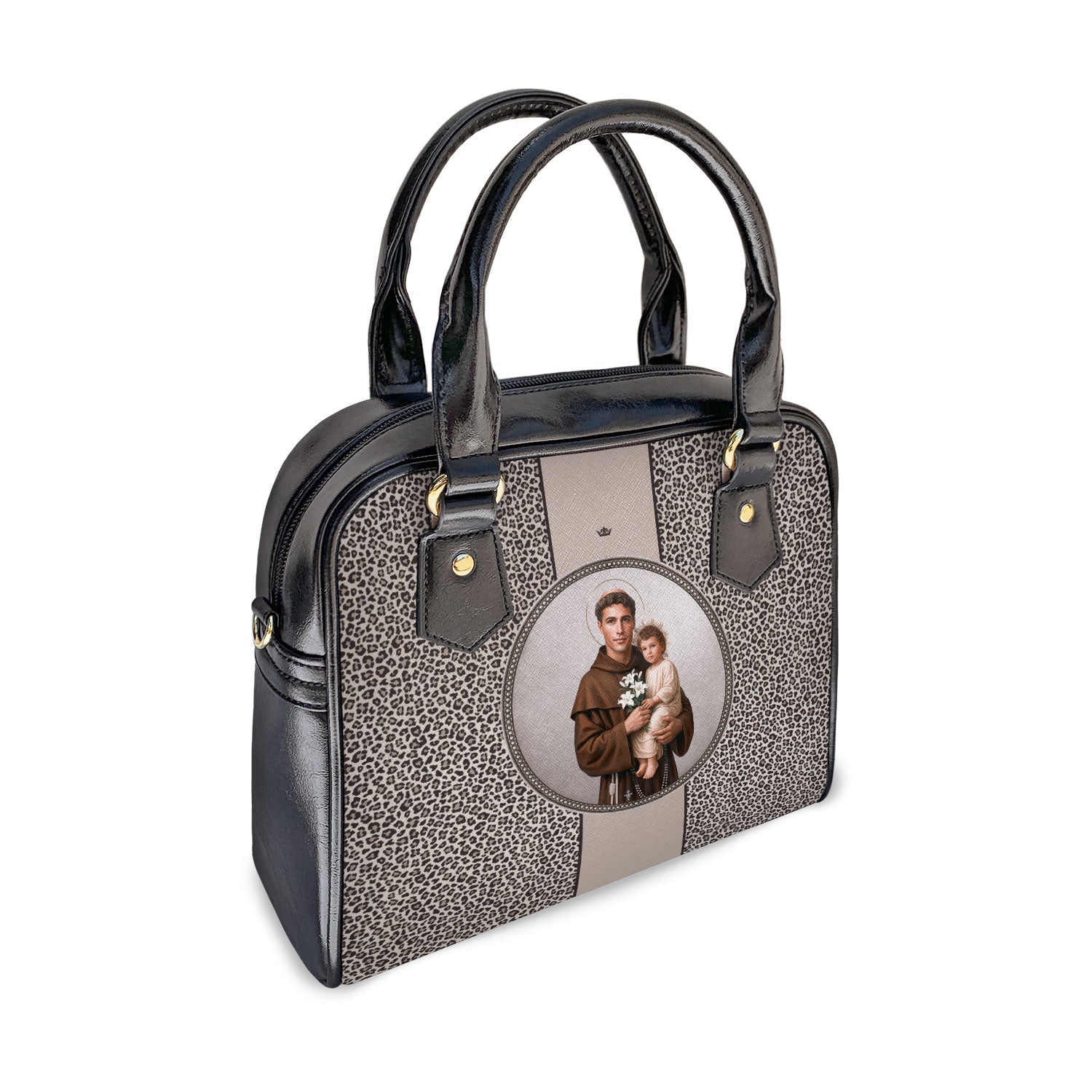 St. Anthony of Padua Medallion Handbag (Leopard) - VENXARA