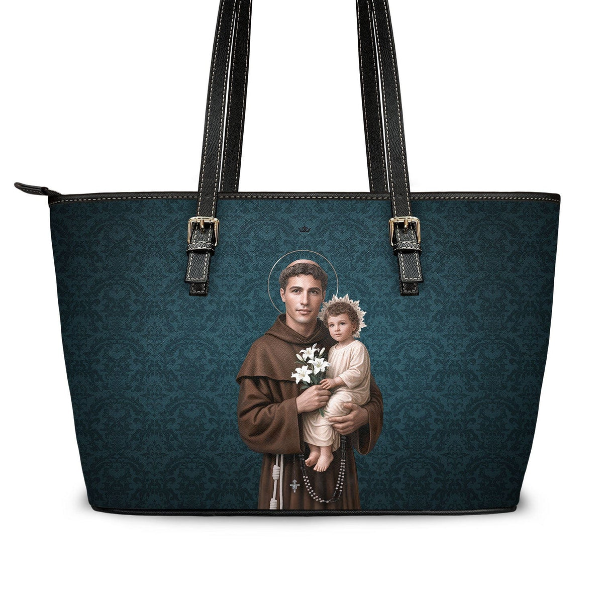 St. Anthony of Padua Tote Bag (Celestial Blue) Copyright VENXARA