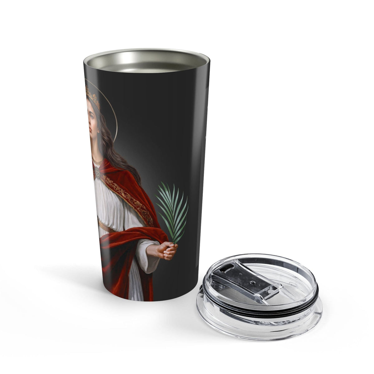 St. Barbara Lord's Prayer Tumbler (Ash 20 oz) Copyright VENXARA