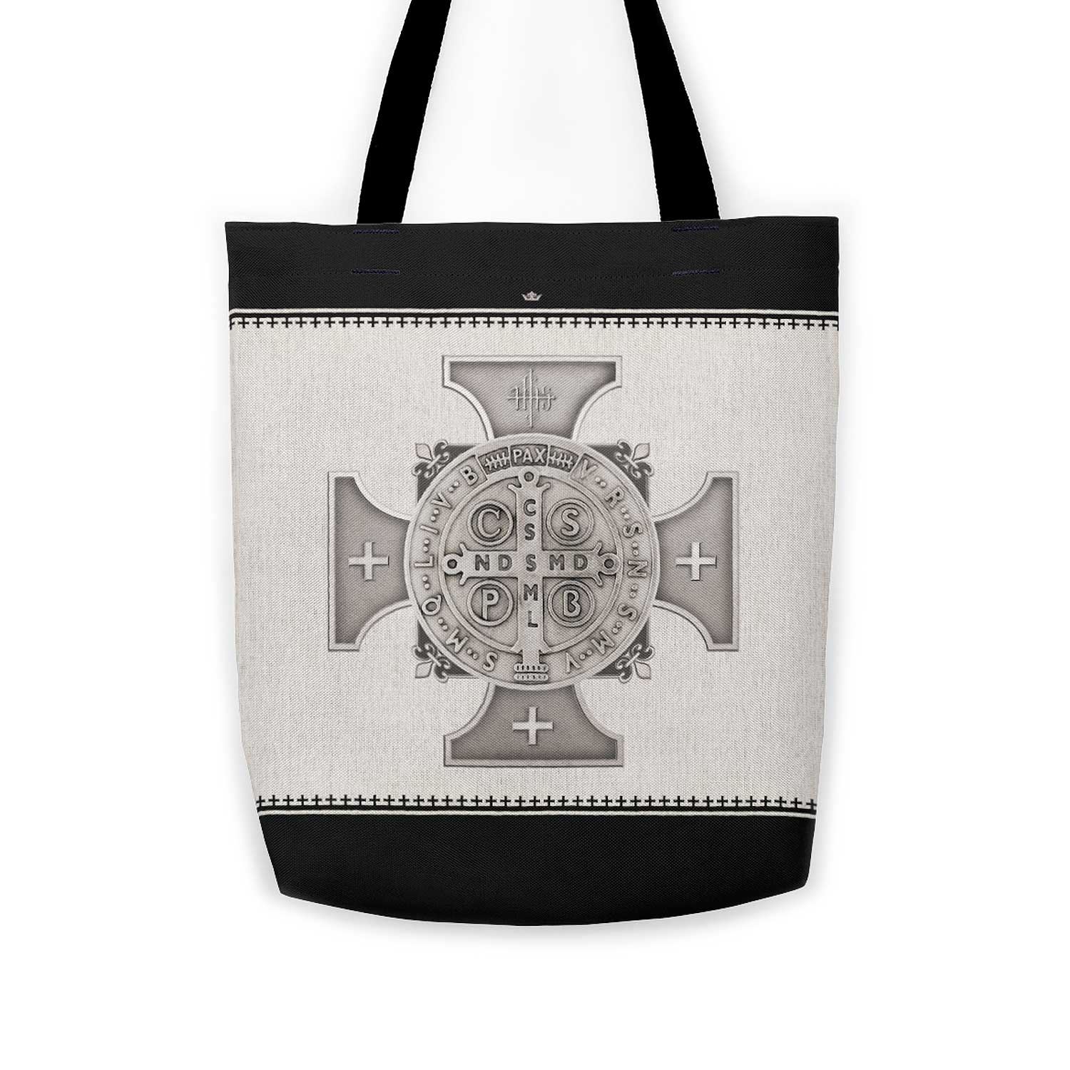 St. Benedict Cross Canvas Tote Bag - VENXARA®