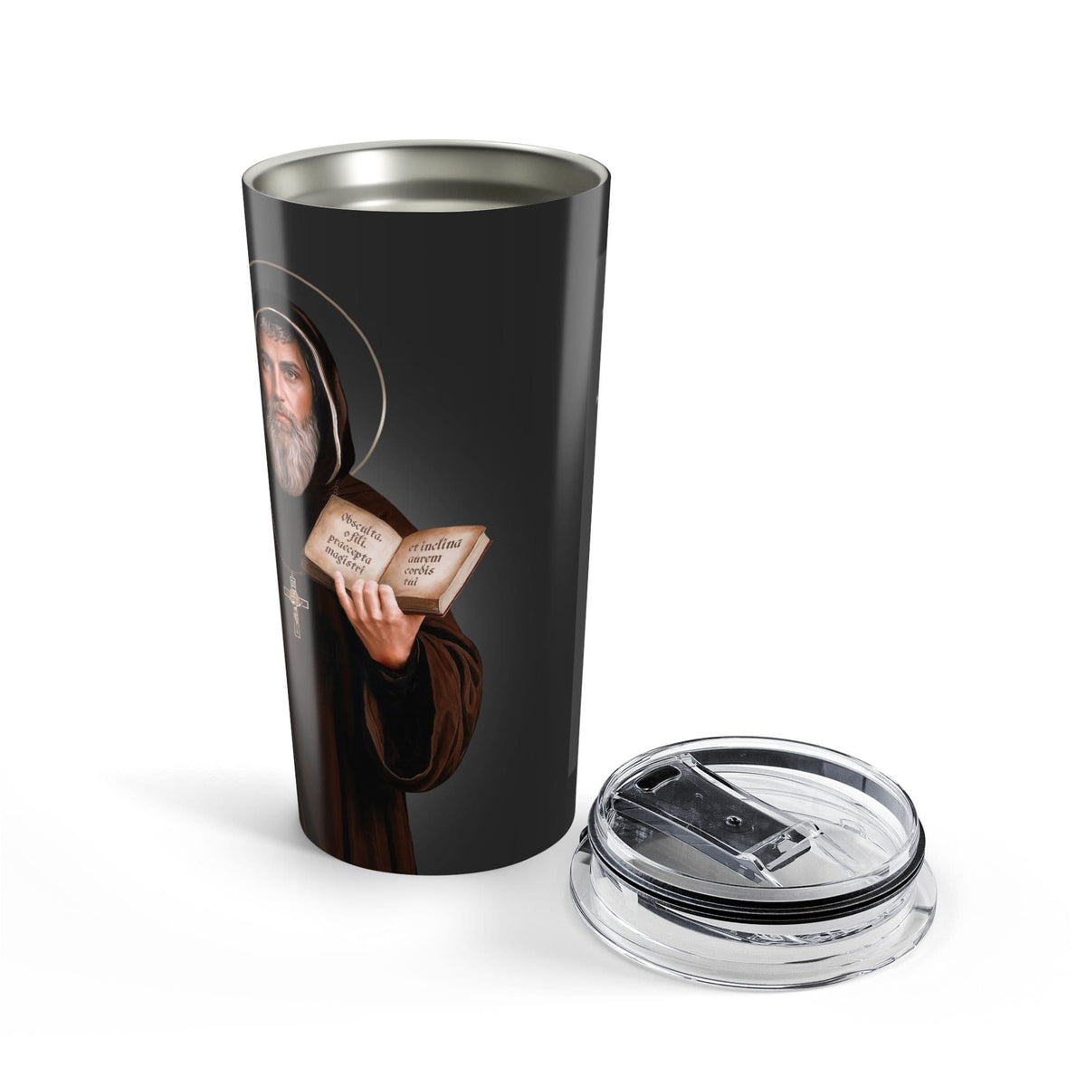 St. Benedict Lord's Prayer Tumbler (Ash 20 oz) Copyright VENXARA