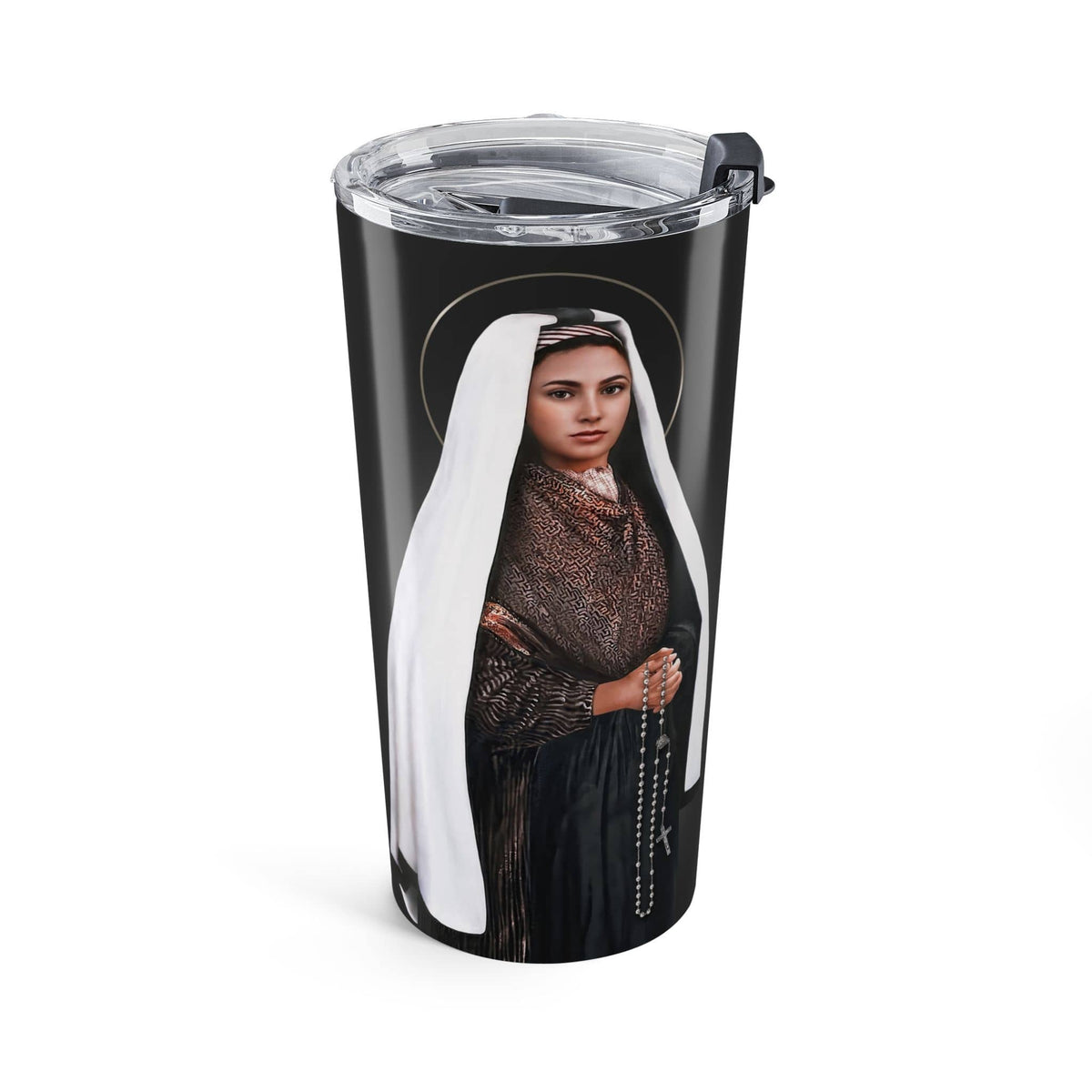St. Bernadette Ave Maria Prayer Tumbler (Ash 20 oz) Copyright VENXARA