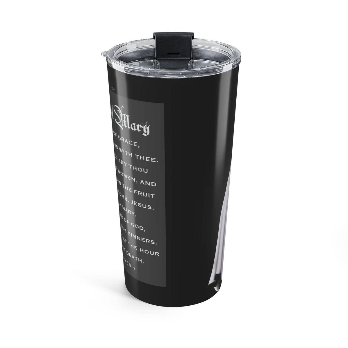 St. Bernadette Ave Maria Prayer Tumbler (Ash 20 oz) Copyright VENXARA