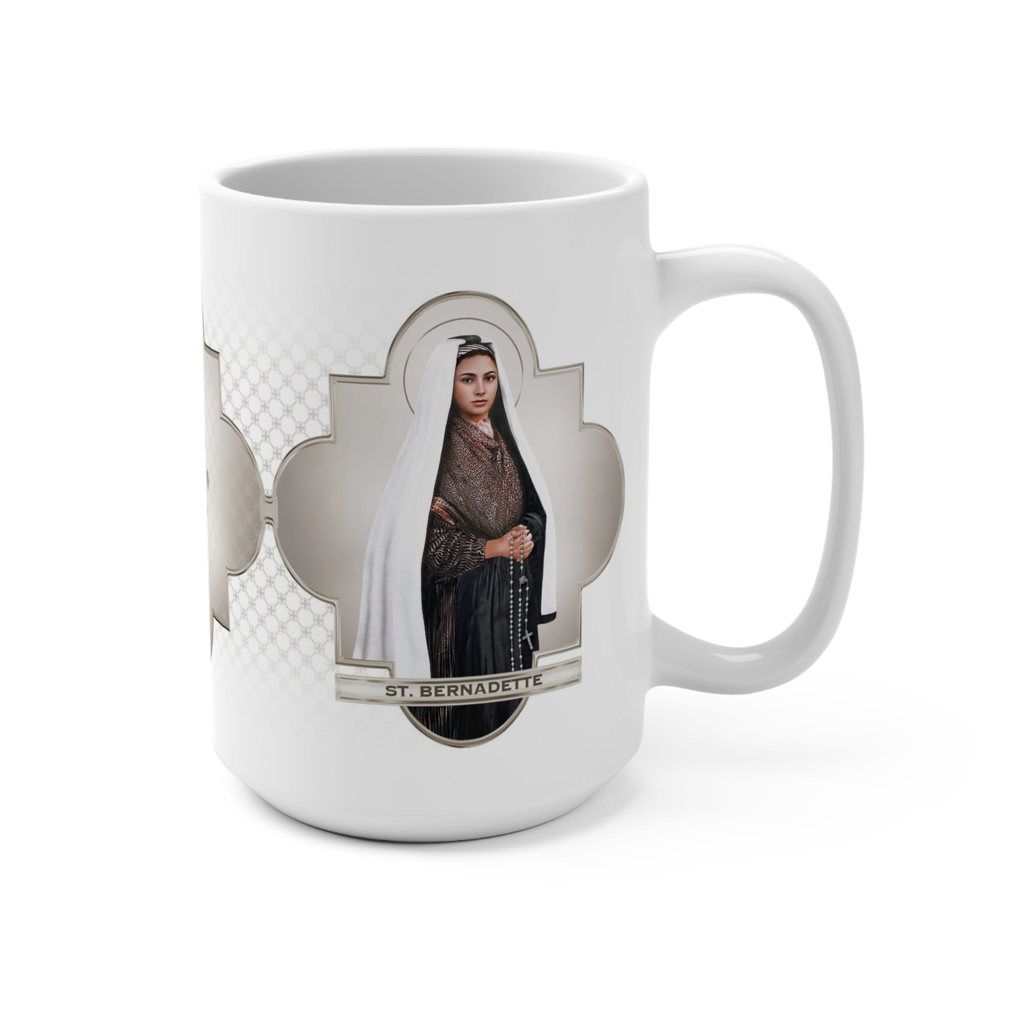 St. Bernadette Ceramic Mug (White 15 oz) - VENXARA®
