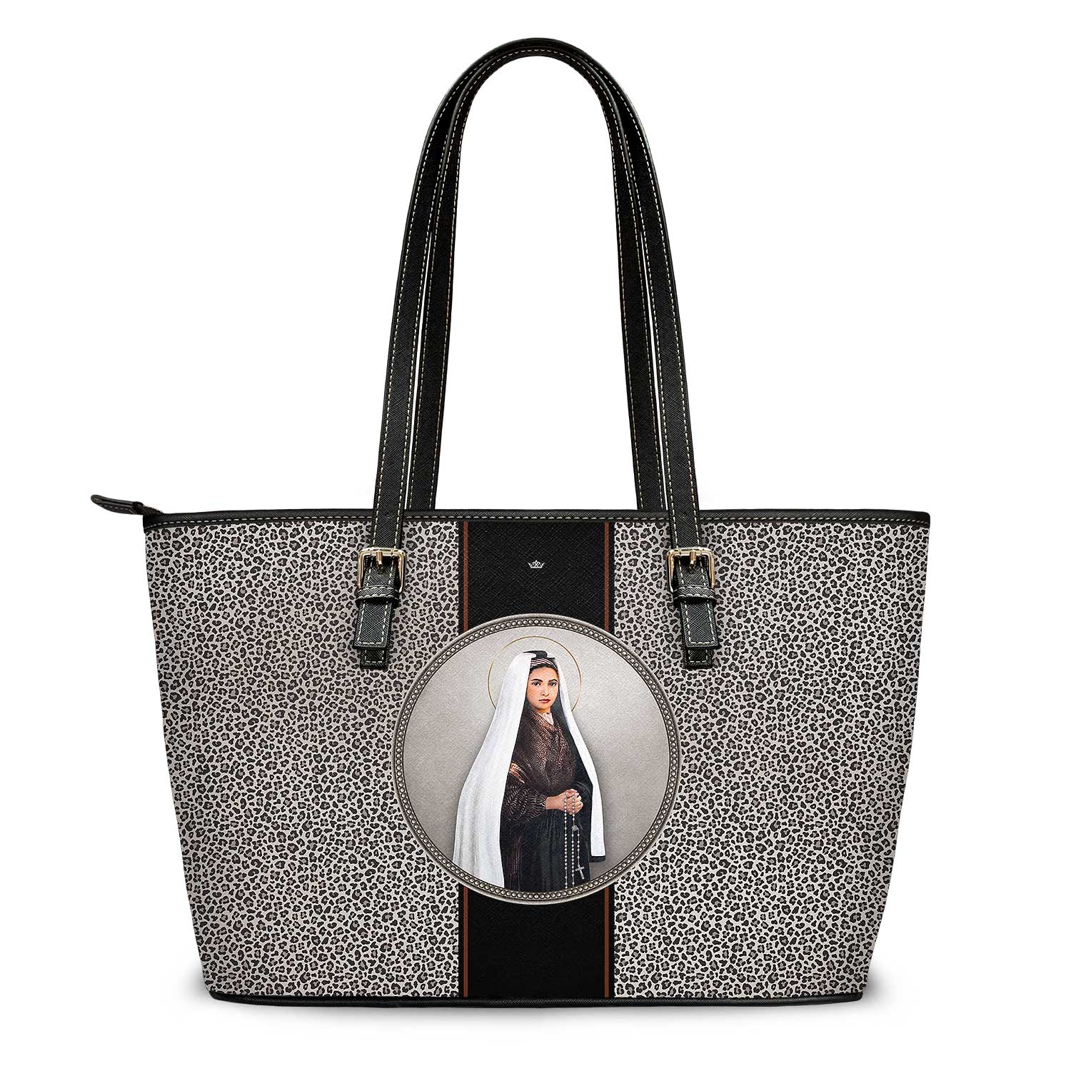 St. Bernadette Medallion Tote Bag (Leopard) - VENXARA®