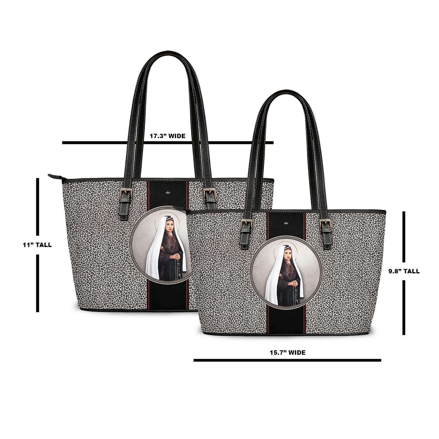 St. Bernadette Medallion Tote Bag (Leopard) - VENXARA®