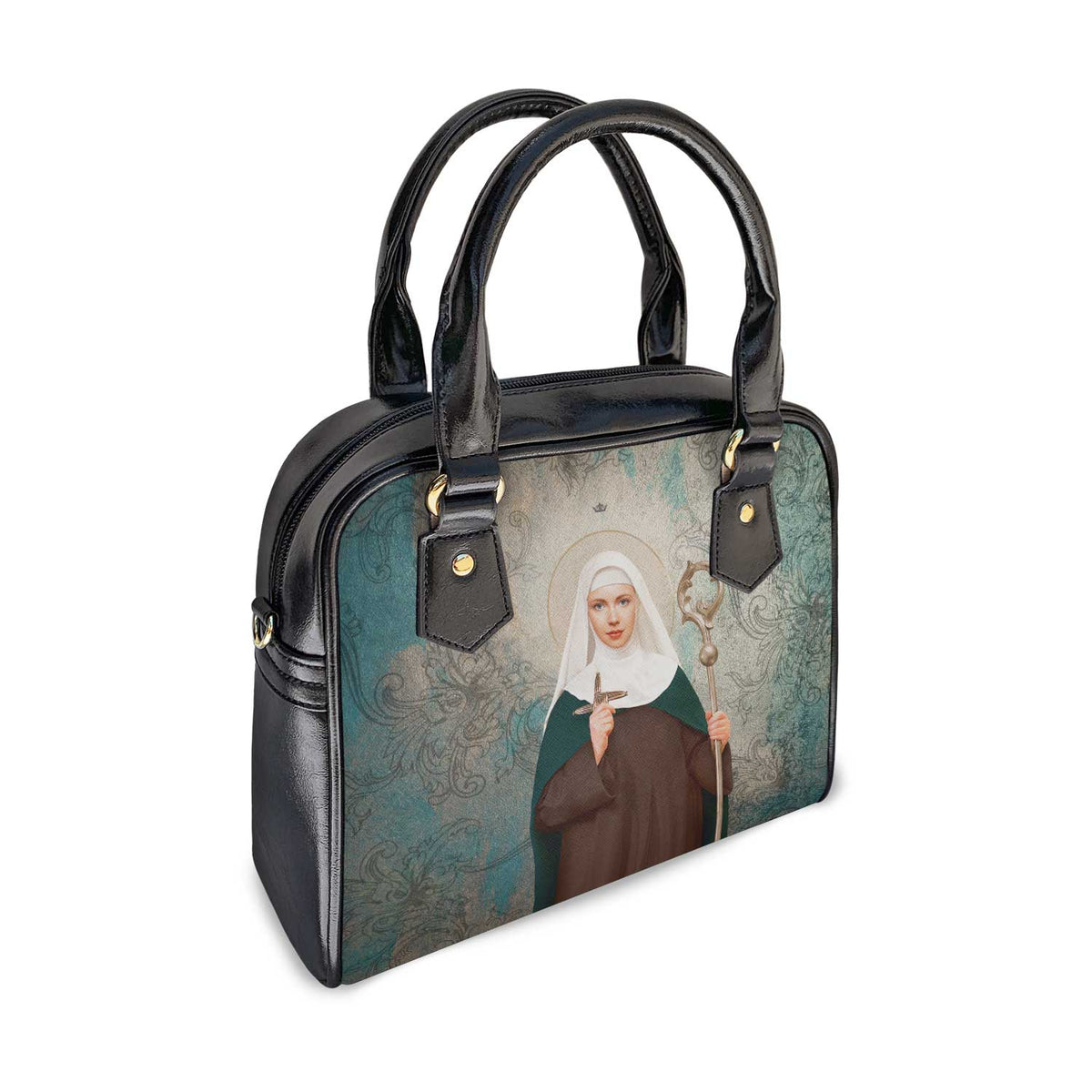 St. Brigid of Ireland Handbag (Floral Patina) Copyright VENXARA