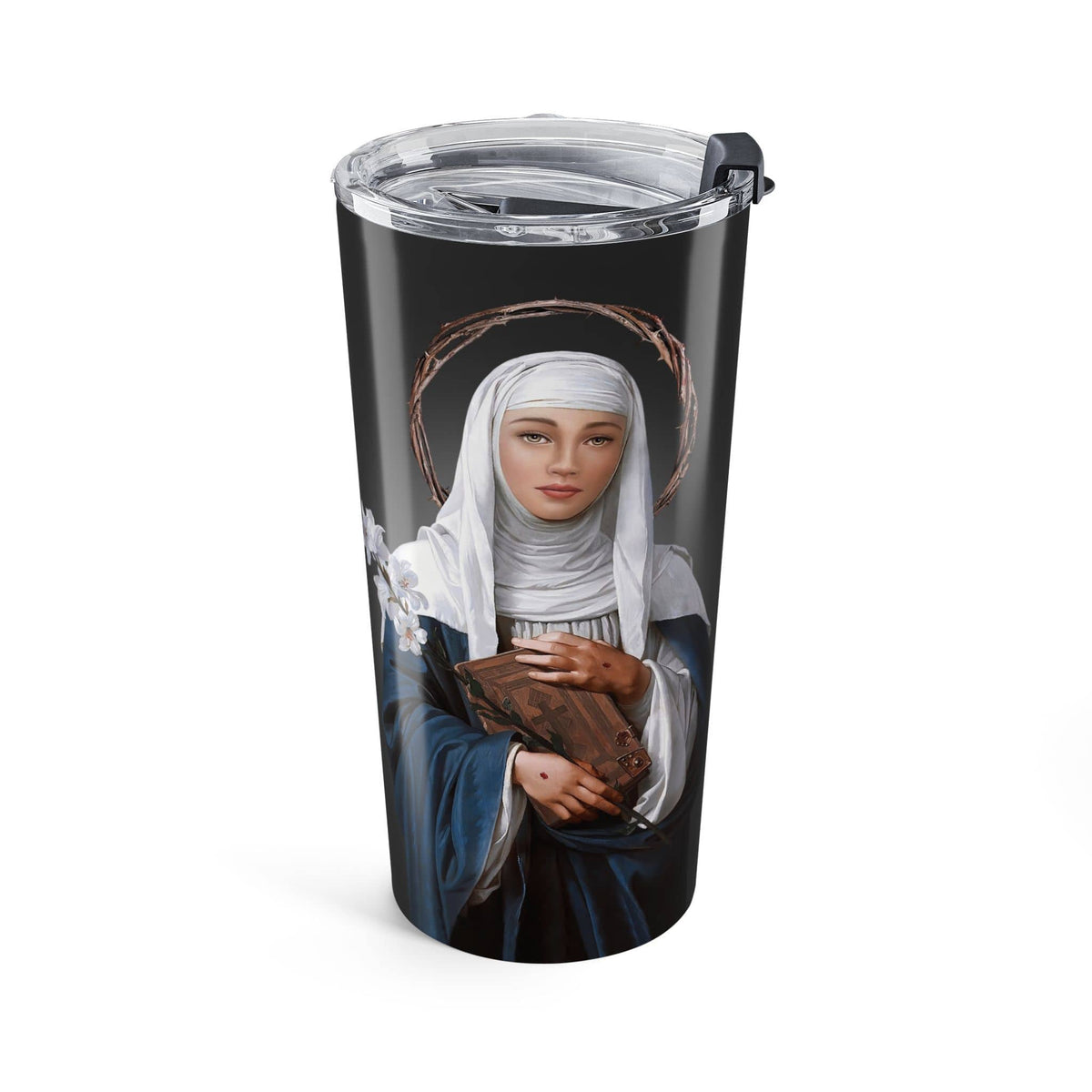 St. Catherine of Siena Lord's Prayer Tumbler (Ash 20 oz) Copyright VENXARA
