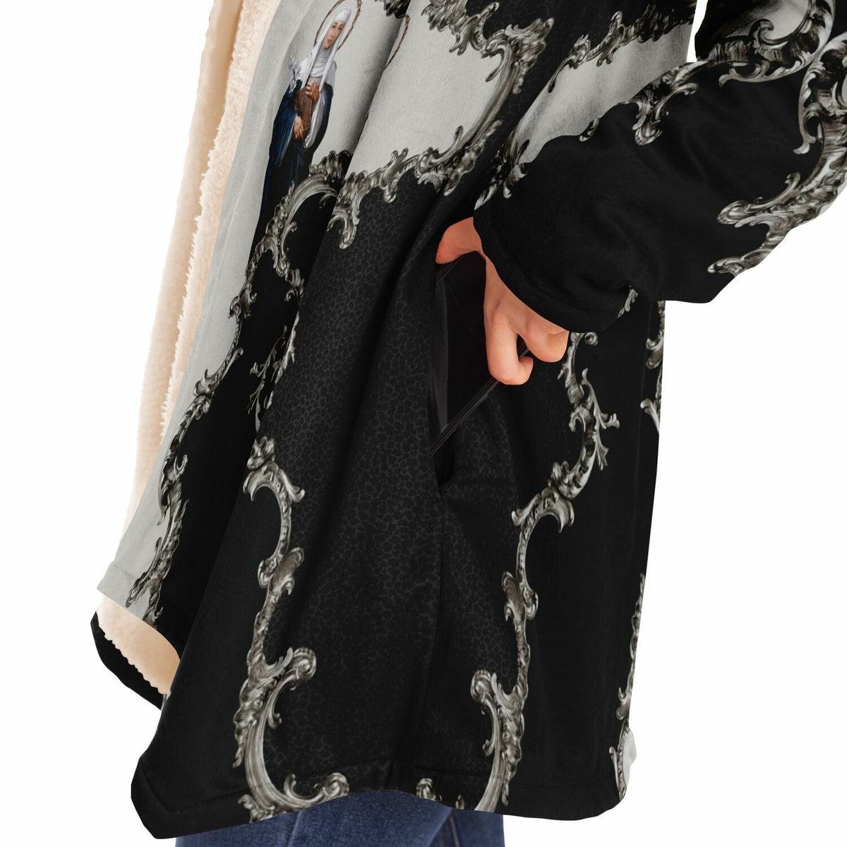 St. Catherine of Siena Microfleece Cloak (Baroque Leopard) Copyright VENXARA