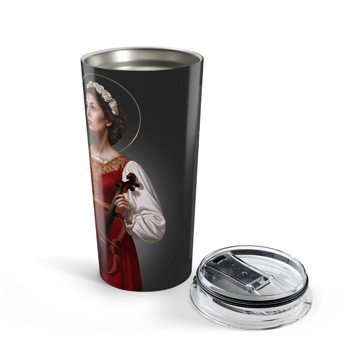 St. Cecilia Lord's Prayer Tumbler (Ash 20 oz) Copyright VENXARA