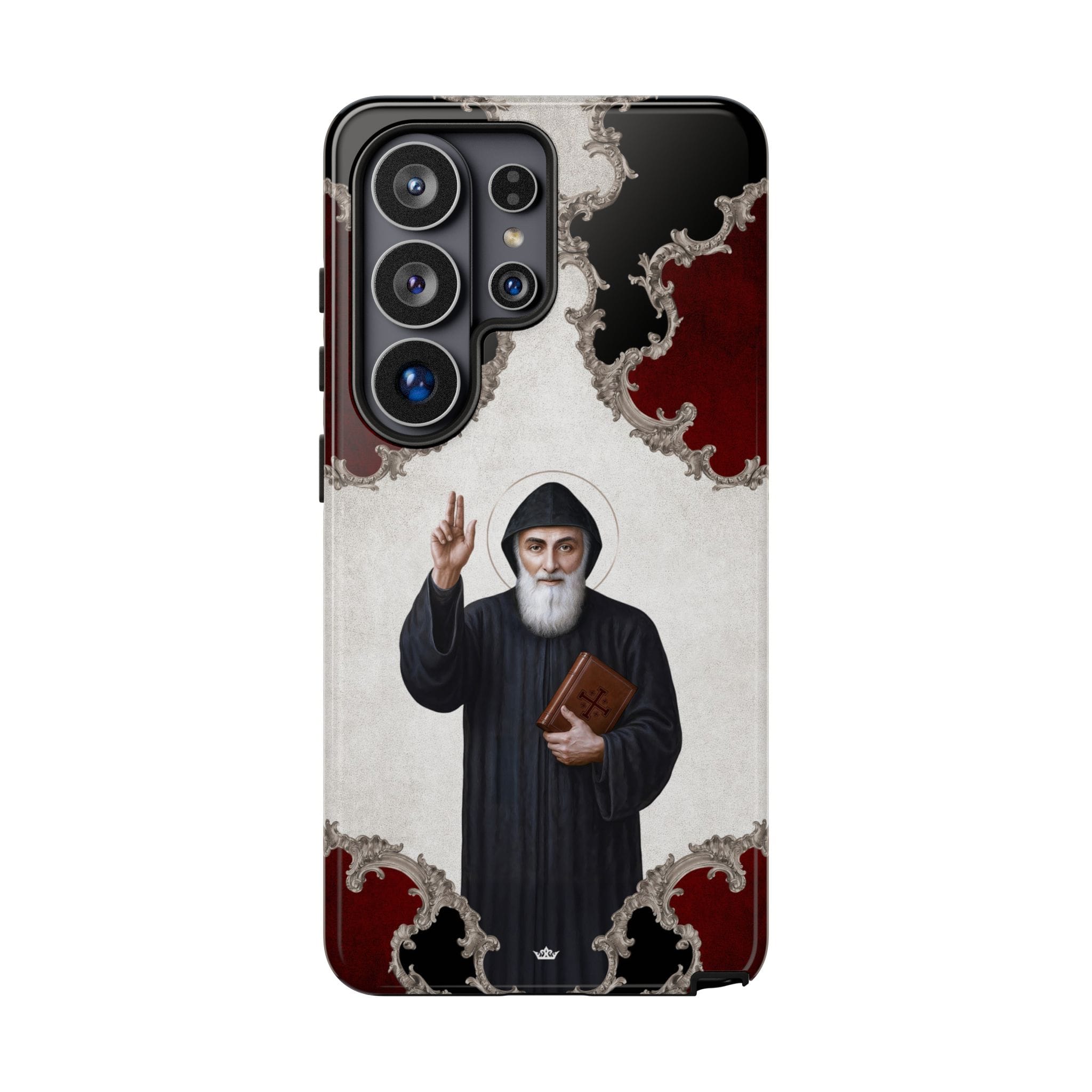 St. Charbel Hard Phone Case (Baroque Mahogany) Copyright VENXARA