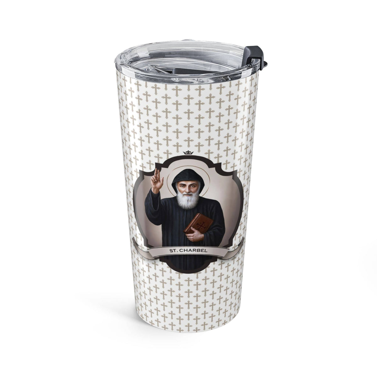 St. Charbel Tumbler (Crosses 20 oz) Copyright VENXARA