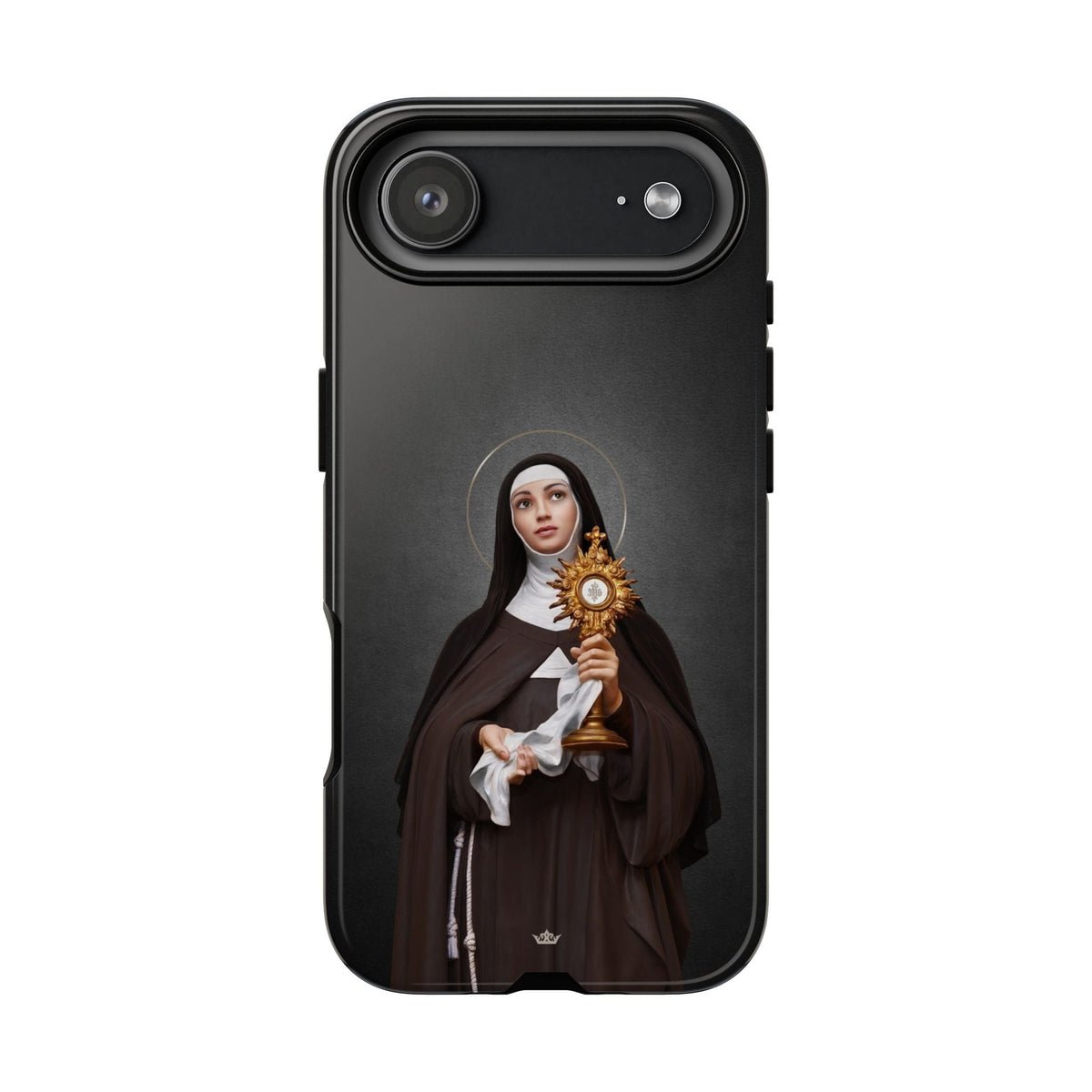 St. Clare of Assisi Hard Phone Case (Dark) Copyright VENXARA