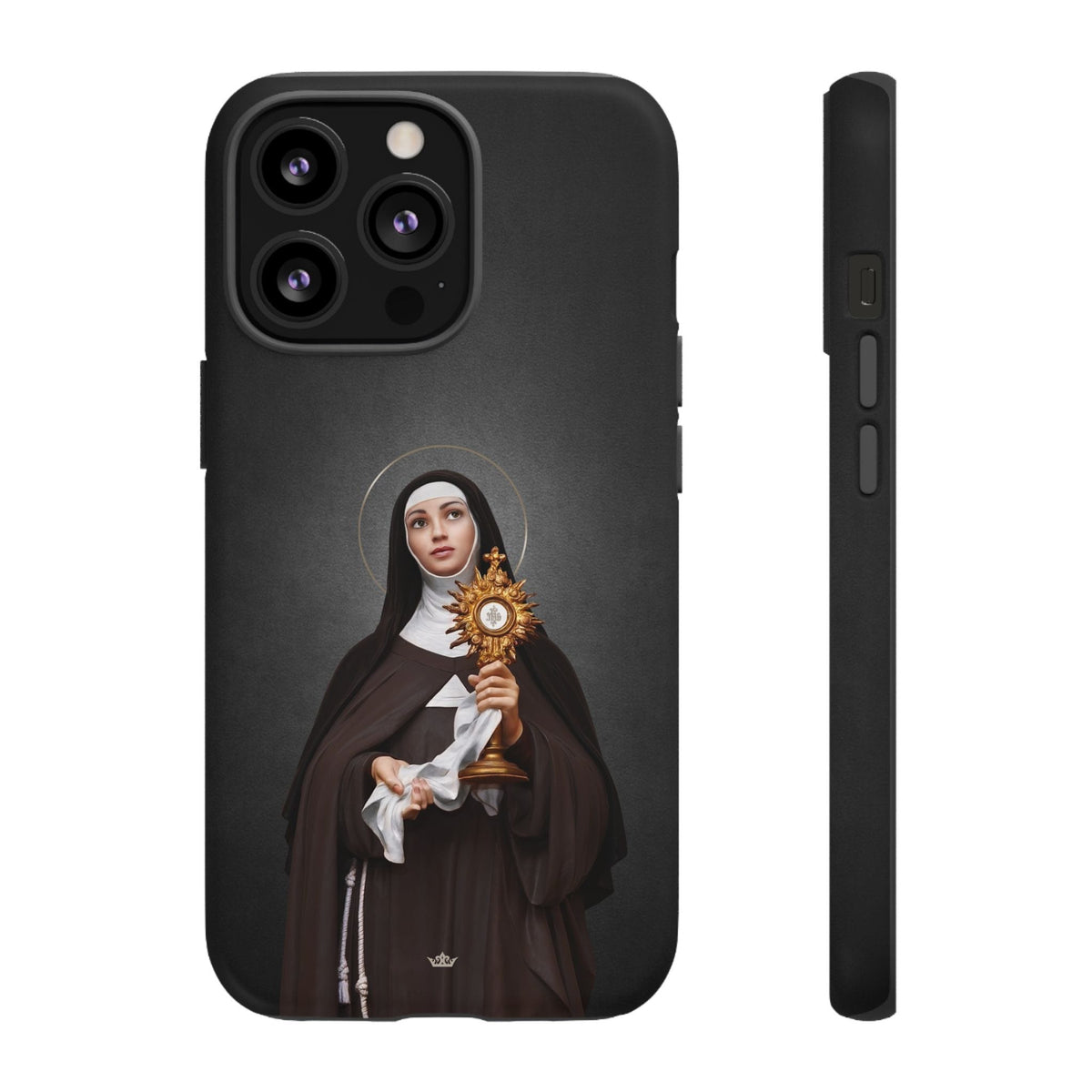 St. Clare of Assisi Hard Phone Case (Dark) Copyright VENXARA