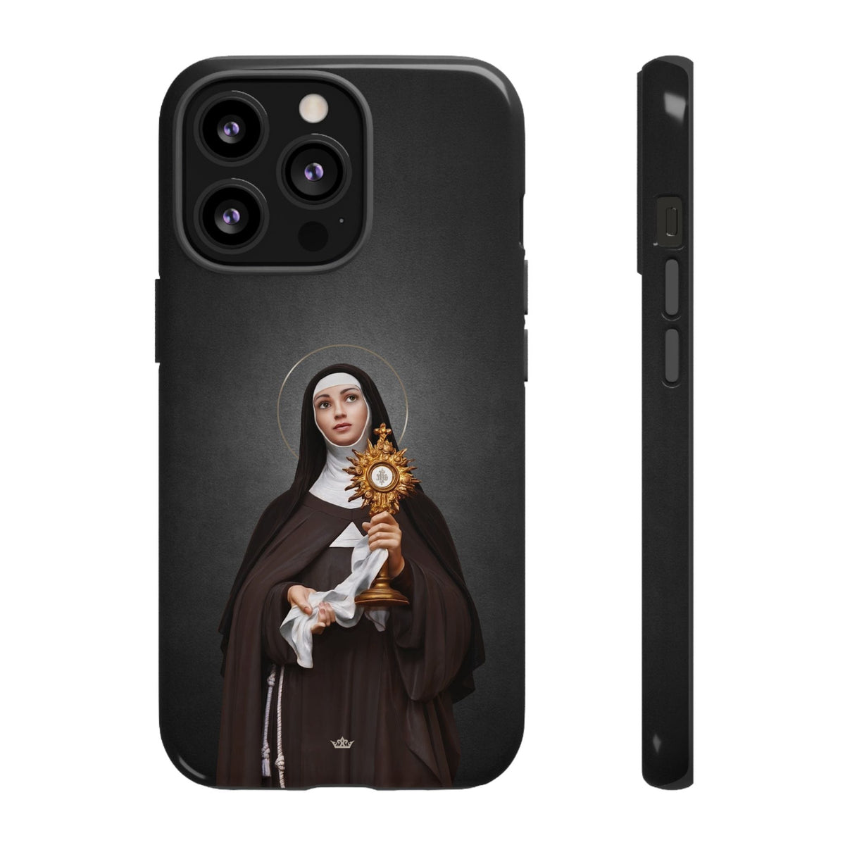 St. Clare of Assisi Hard Phone Case (Dark) Copyright VENXARA