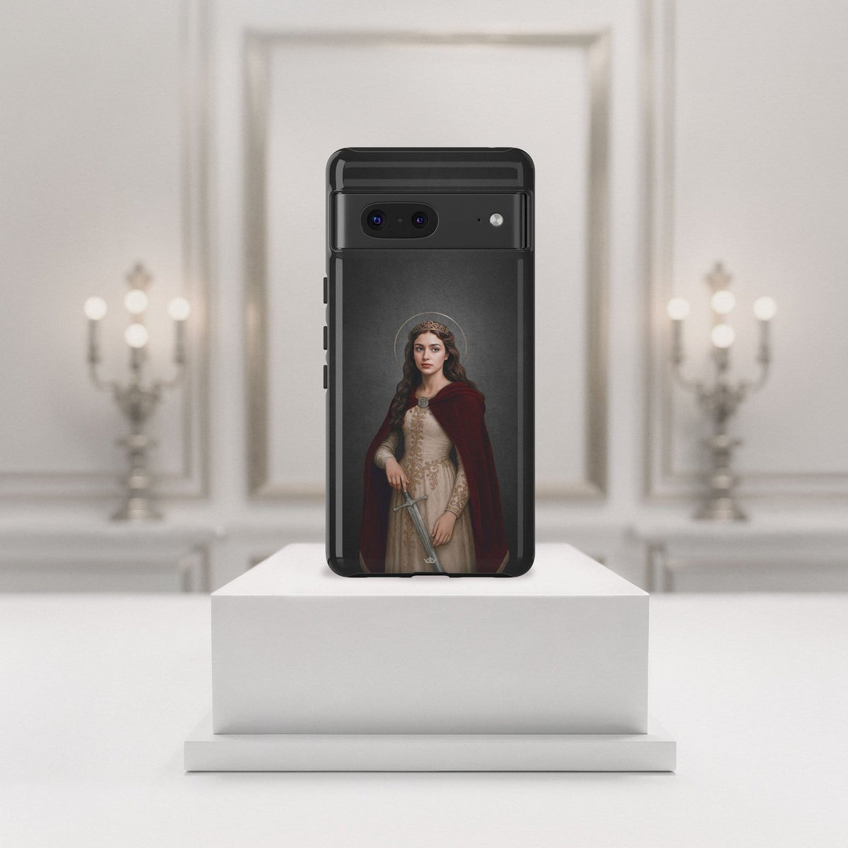 St. Dymphna Hard Phone Case (Dark) Copyright VENXARA