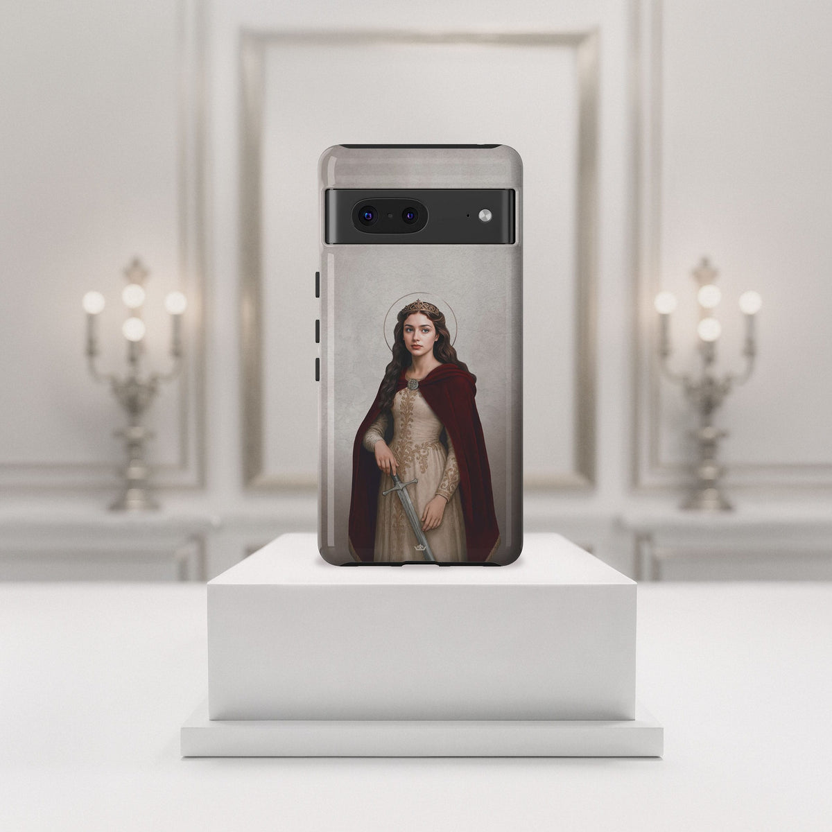 St. Dymphna Hard Phone Case (Light) Copyright VENXARA