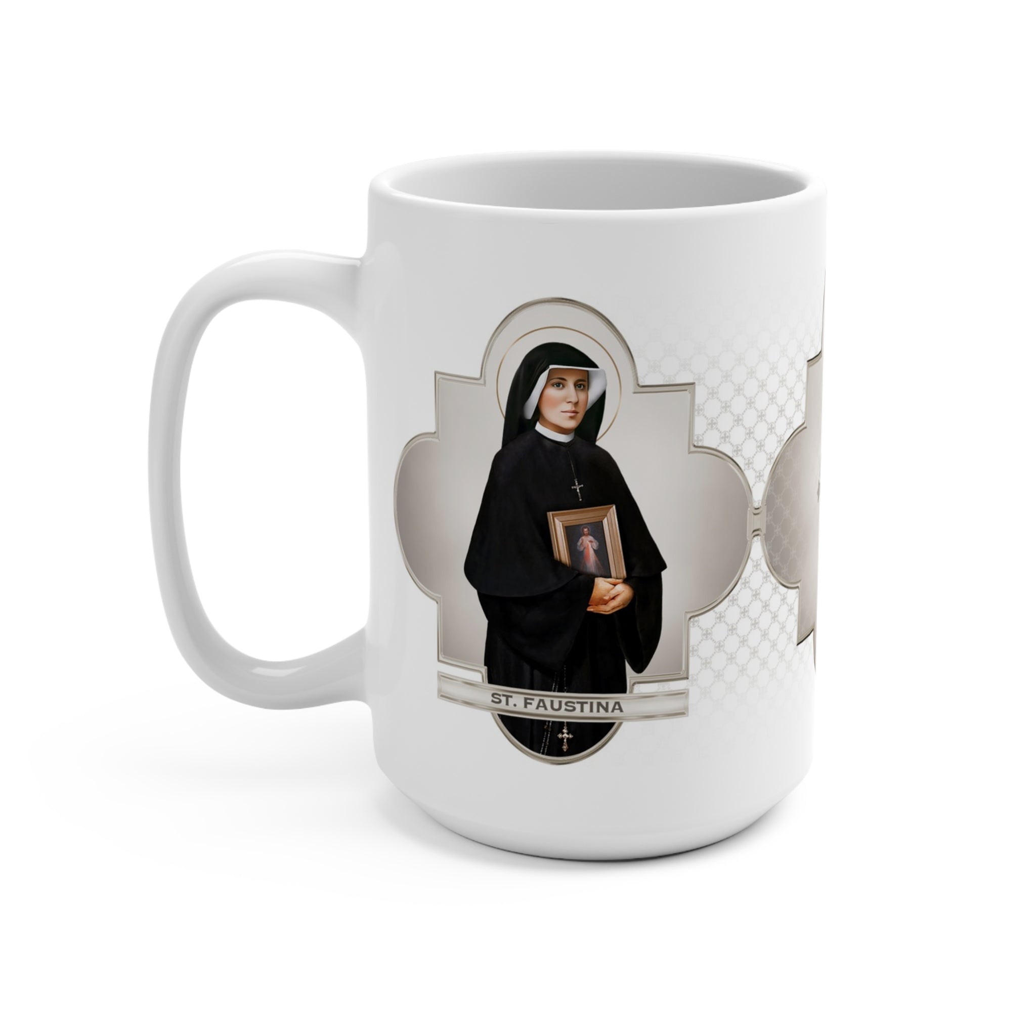 St. Faustina Ceramic Mug (White 15 oz) - VENXARA®