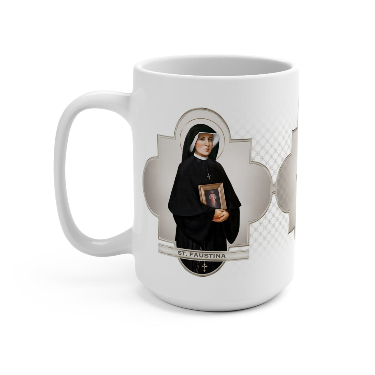 St. Faustina Ceramic Mug (White 15 oz) Copyright VENXARA