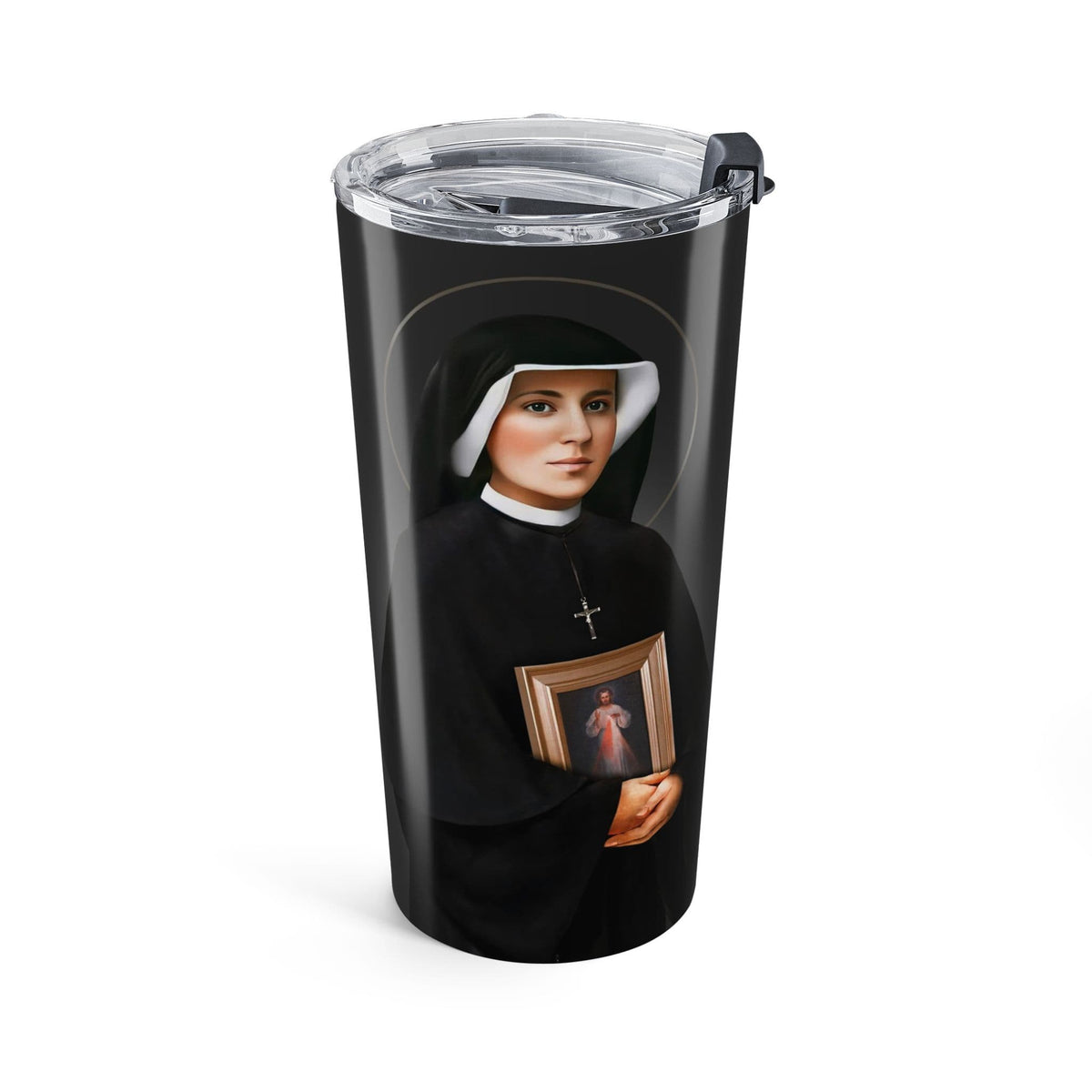 St. Faustina Lord's Prayer Tumbler (Ash 20 oz) Copyright VENXARA
