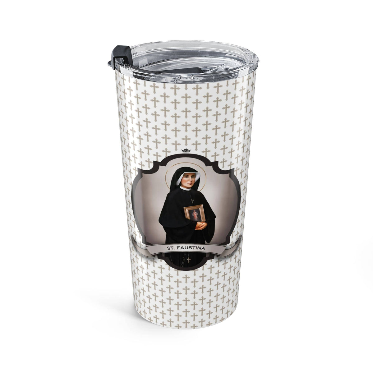 St. Faustina Tumbler (Crosses 20 oz) Copyright VENXARA