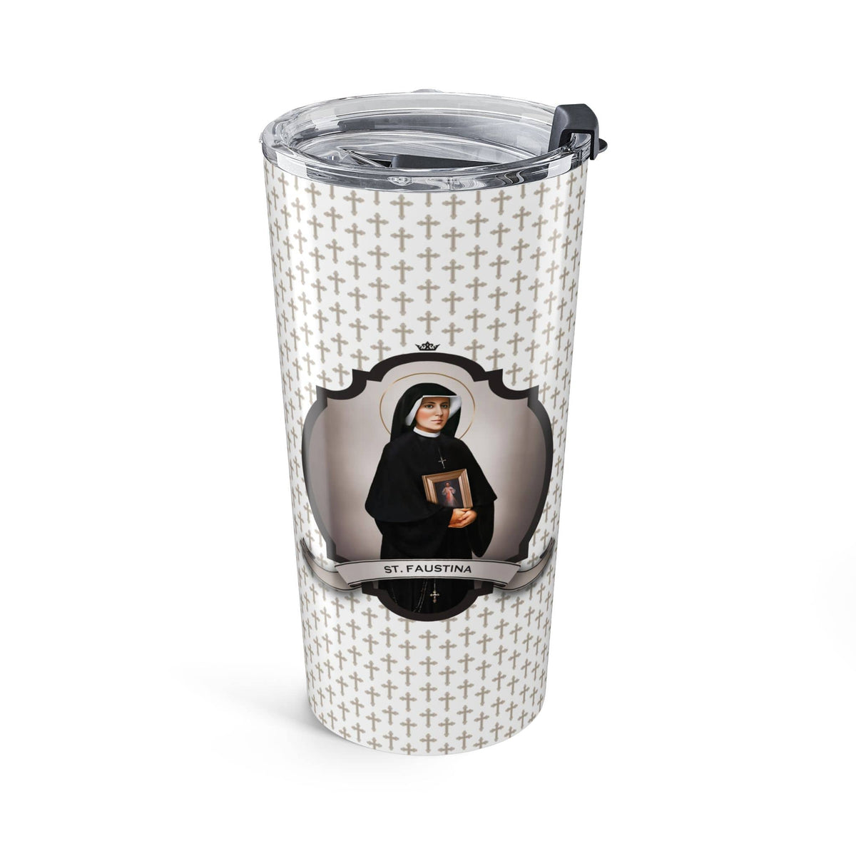 St. Faustina Tumbler (Crosses 20 oz) Copyright VENXARA