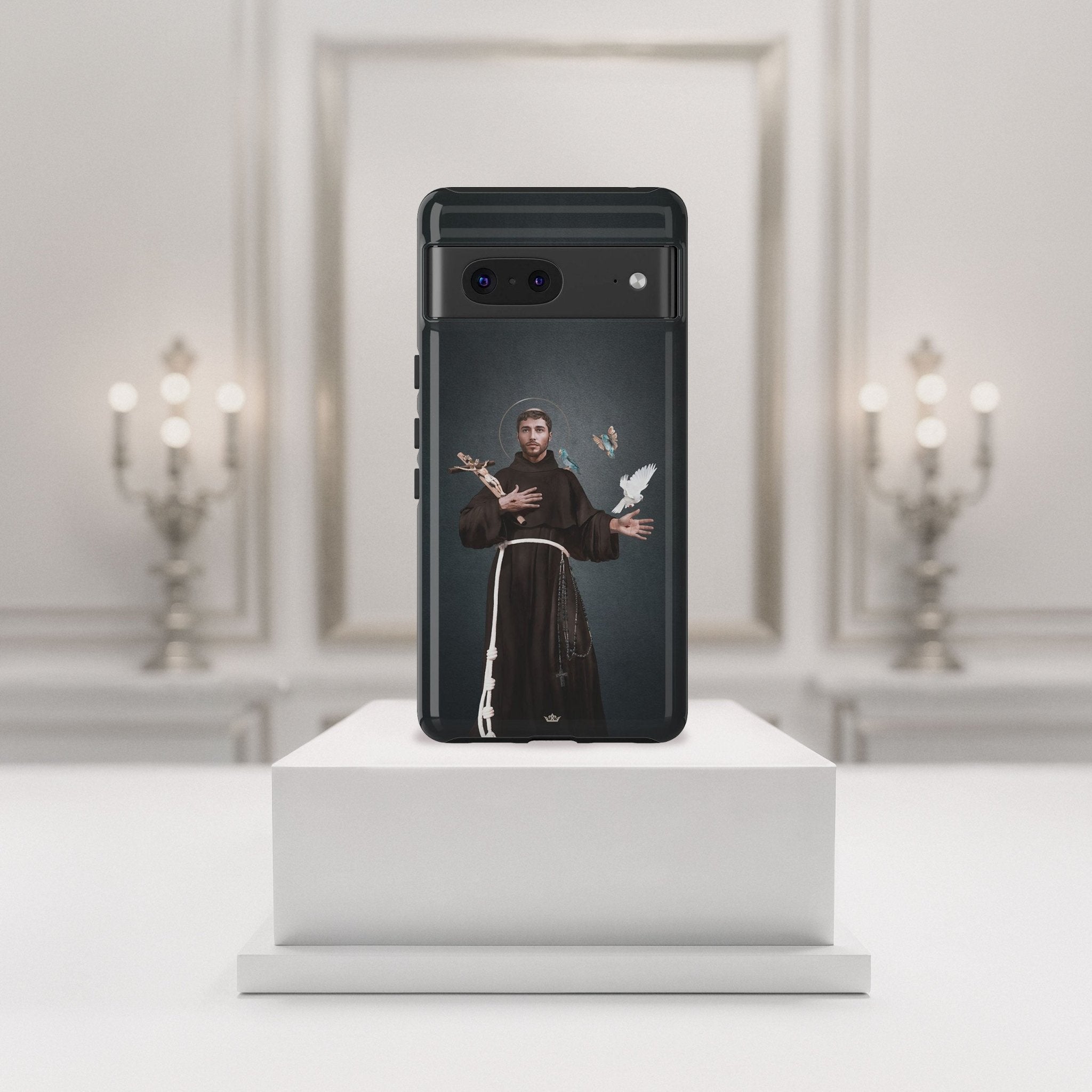 St. Francis of Assisi Hard Phone Case (Dark) - Venxara