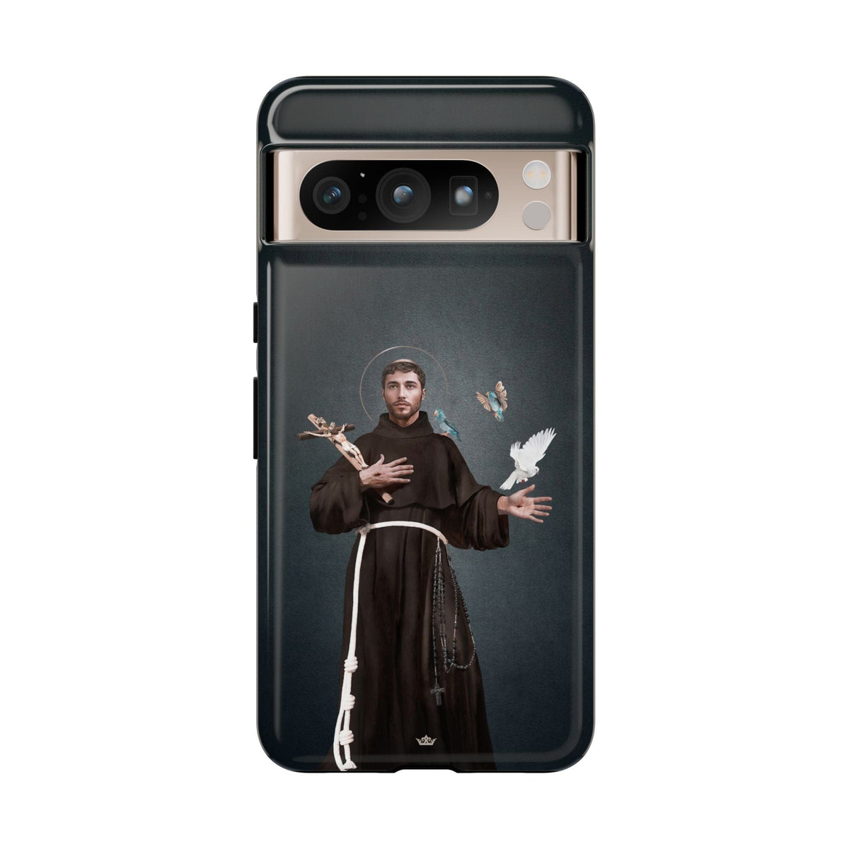 St. Francis of Assisi Hard Phone Case (Dark) Copyright VENXARA