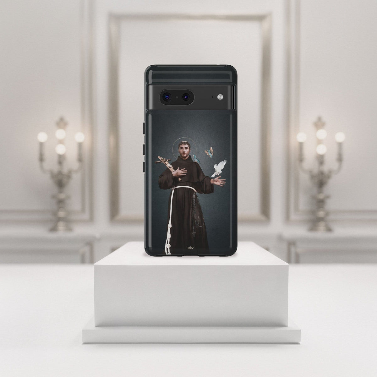 St. Francis of Assisi Hard Phone Case (Dark) Copyright VENXARA