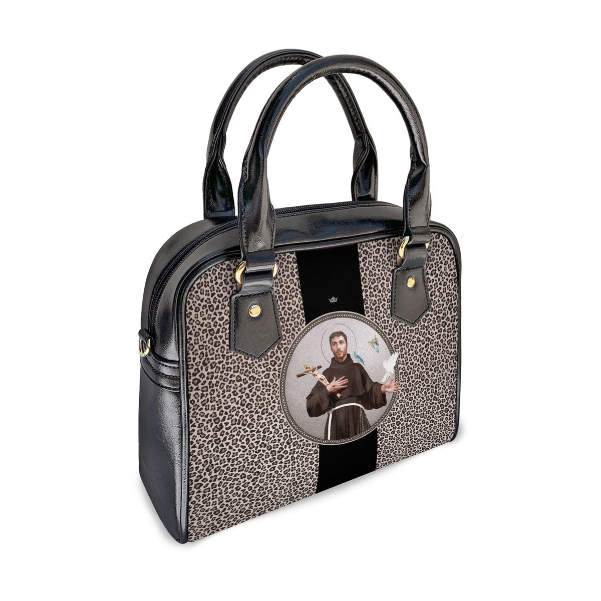 St. Francis of Assisi Medallion Handbag (Leopard) Copyright VENXARA