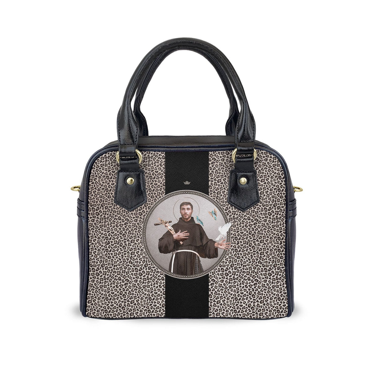 St. Francis of Assisi Medallion Handbag (Leopard) Copyright VENXARA