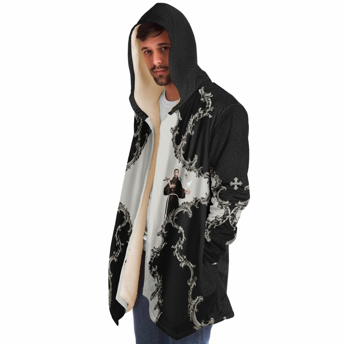 St. Francis of Assisi Microfleece Cloak (Baroque Leopard) Copyright VENXARA