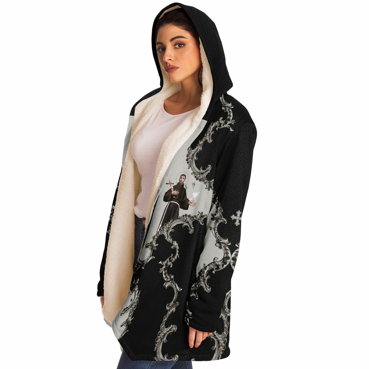 St. Francis of Assisi Microfleece Cloak (Baroque Leopard) Copyright VENXARA