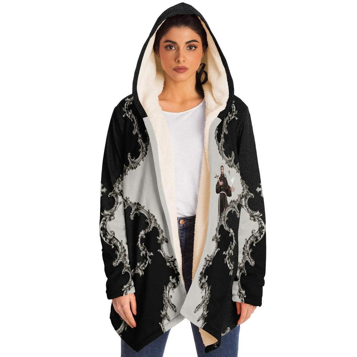 St. Francis of Assisi Microfleece Cloak (Baroque Leopard) Copyright VENXARA
