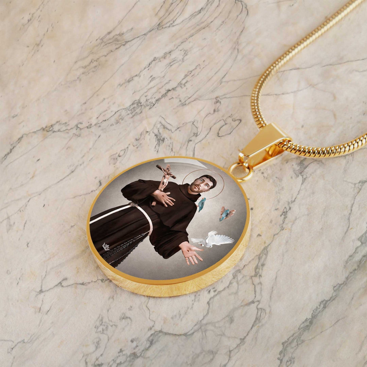 St. Francis of Assisi Pendant Necklace Copyright VENXARA