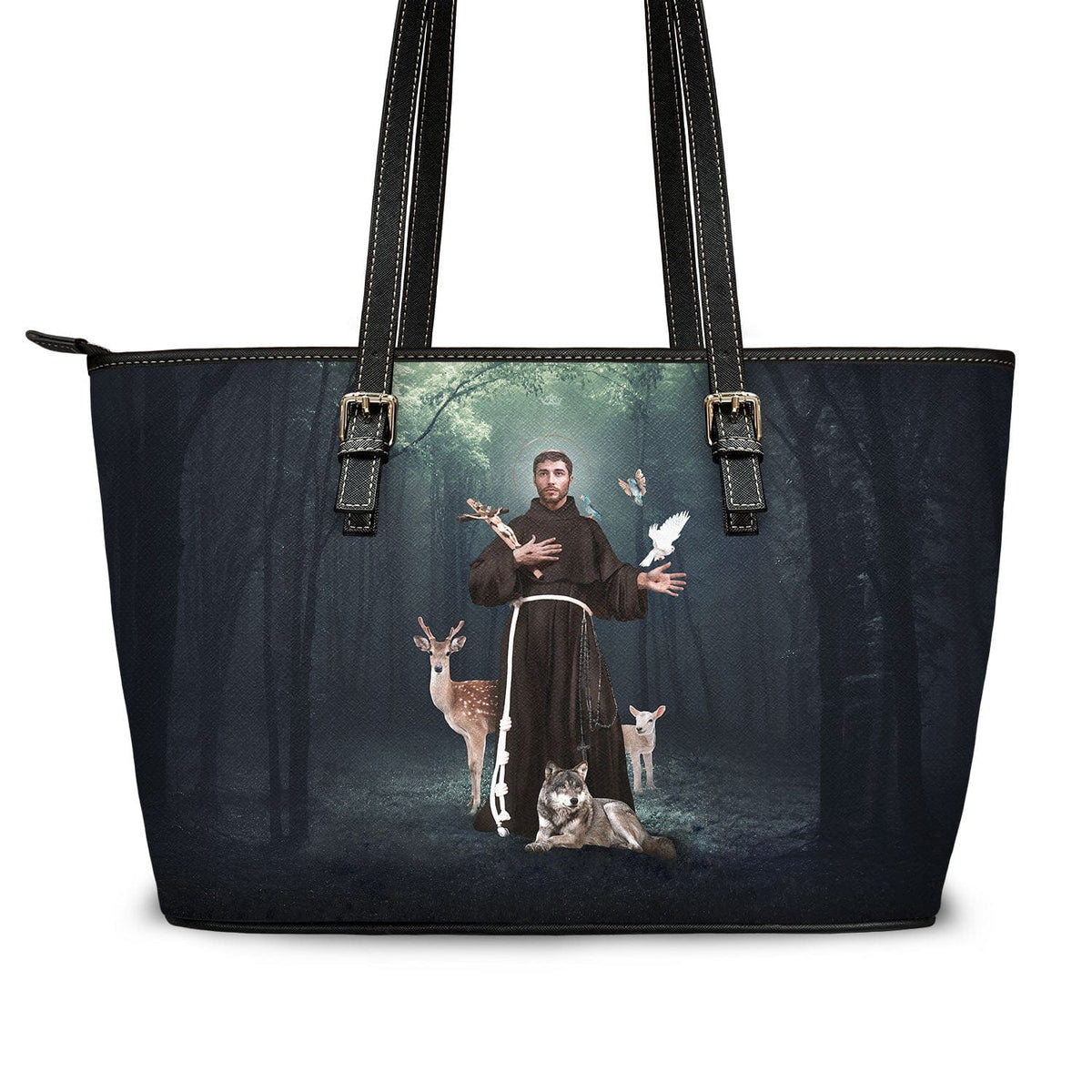 St. Francis of Assisi Tote Bag (Forest) Copyright VENXARA