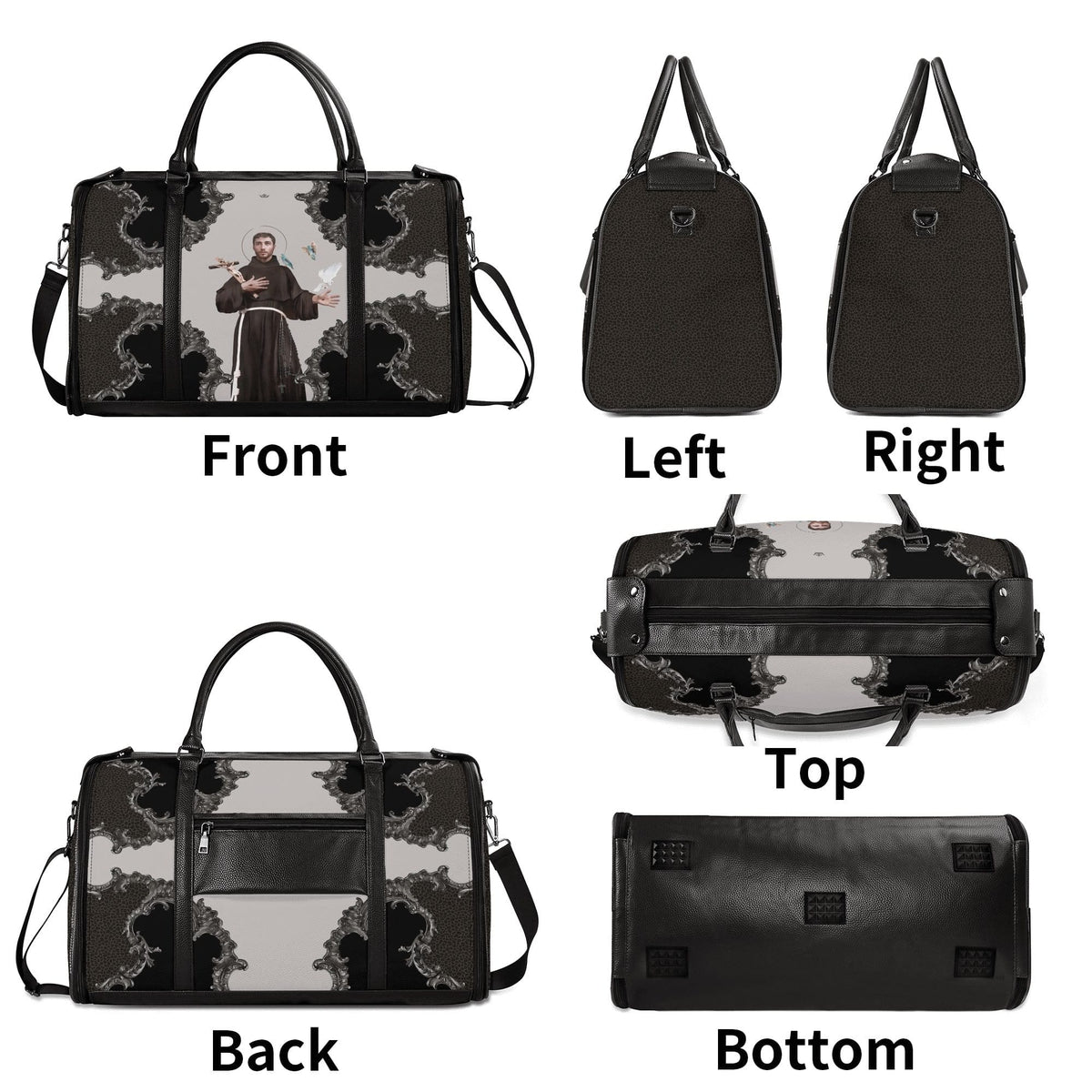 St. Francis of Assisi Travel Bag (Baroque Leopard) Copyright VENXARA
