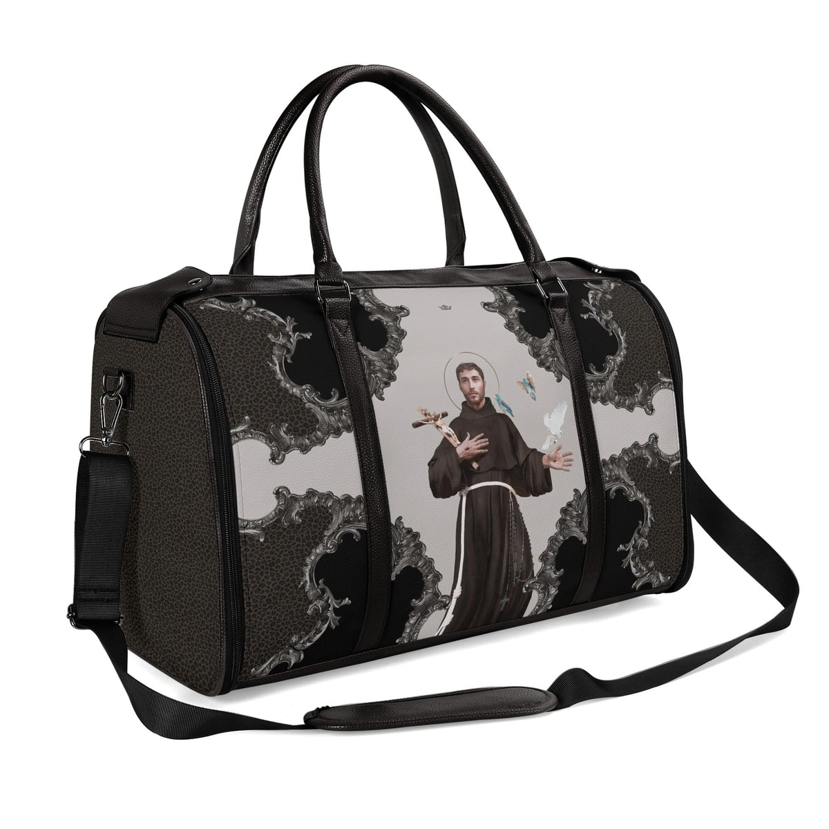 St. Francis of Assisi Travel Bag (Baroque Leopard) Copyright VENXARA