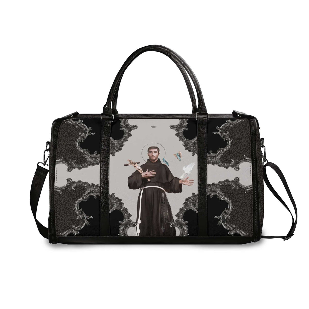 St. Francis of Assisi Travel Bag (Baroque Leopard) Copyright VENXARA