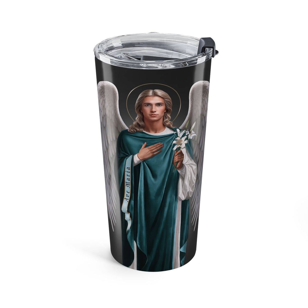 St. Gabriel the Archangel Ave Maria Prayer Tumbler (Ash 20 oz) Copyright VENXARA