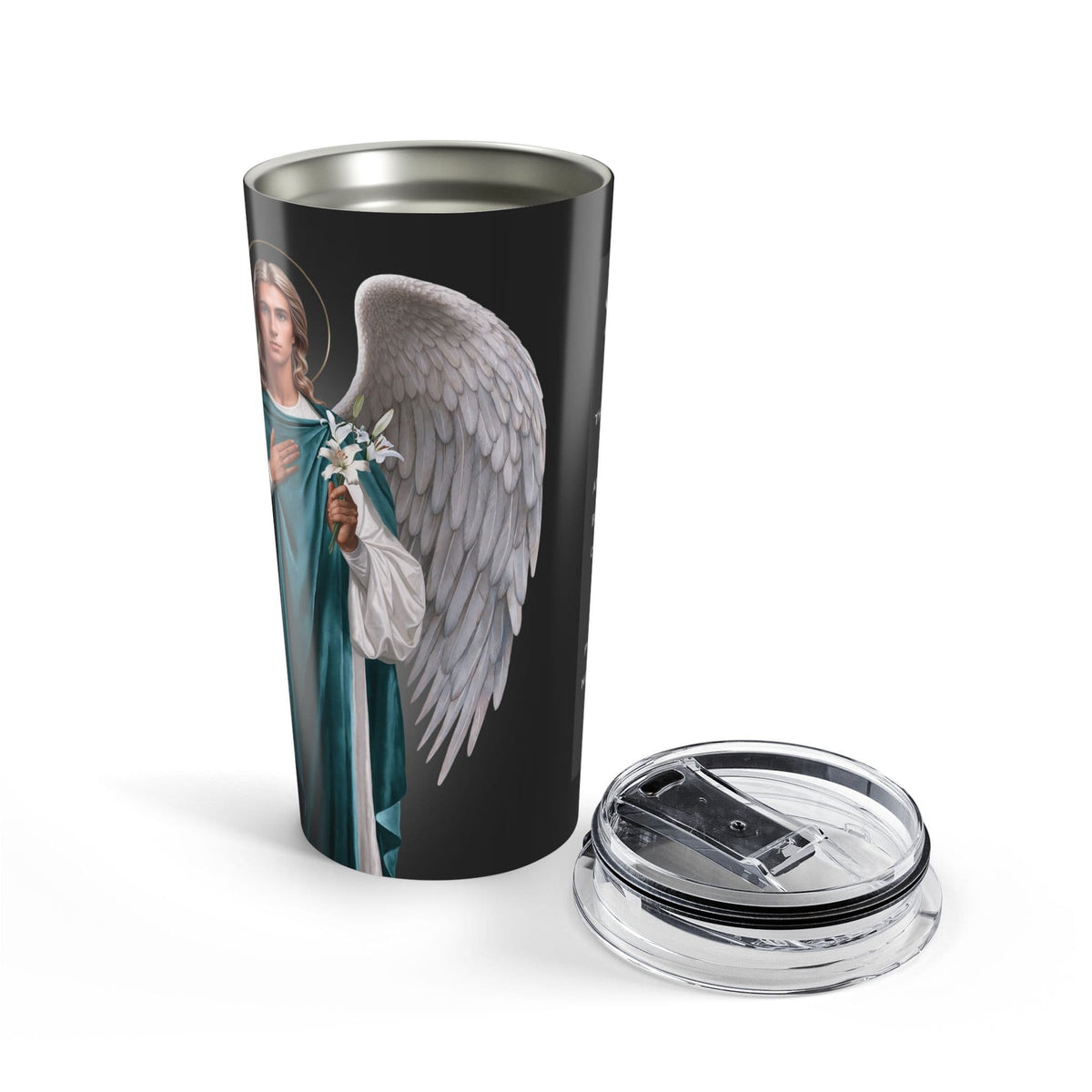 St. Gabriel the Archangel Ave Maria Prayer Tumbler (Ash 20 oz) Copyright VENXARA