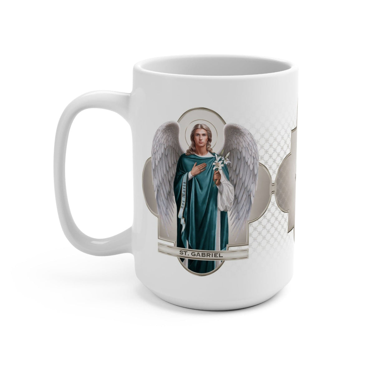 St. Gabriel the Archangel Ceramic Mug (White 15 oz) Copyright VENXARA