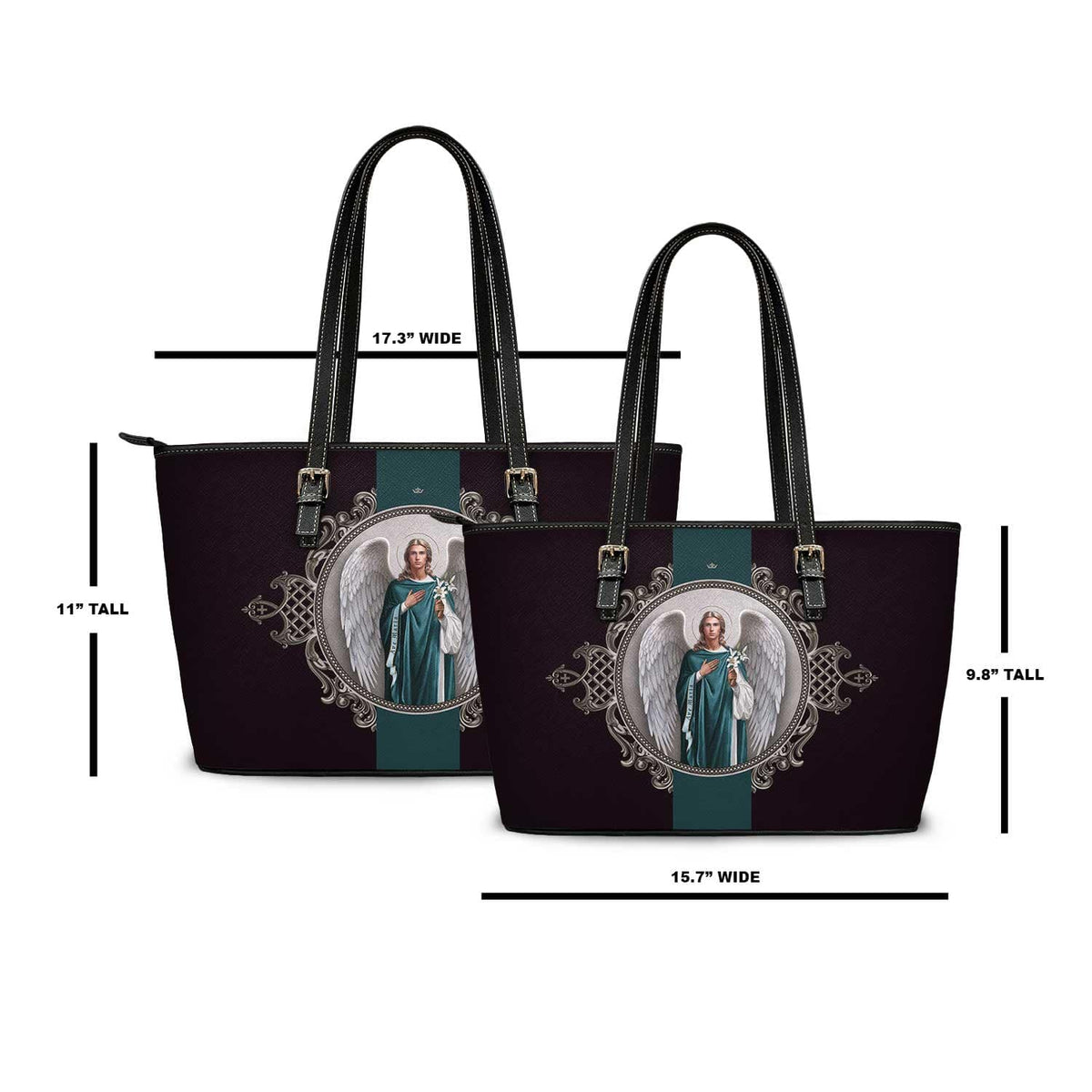 St. Gabriel the Archangel Medallion Tote Bag (Black) Copyright VENXARA